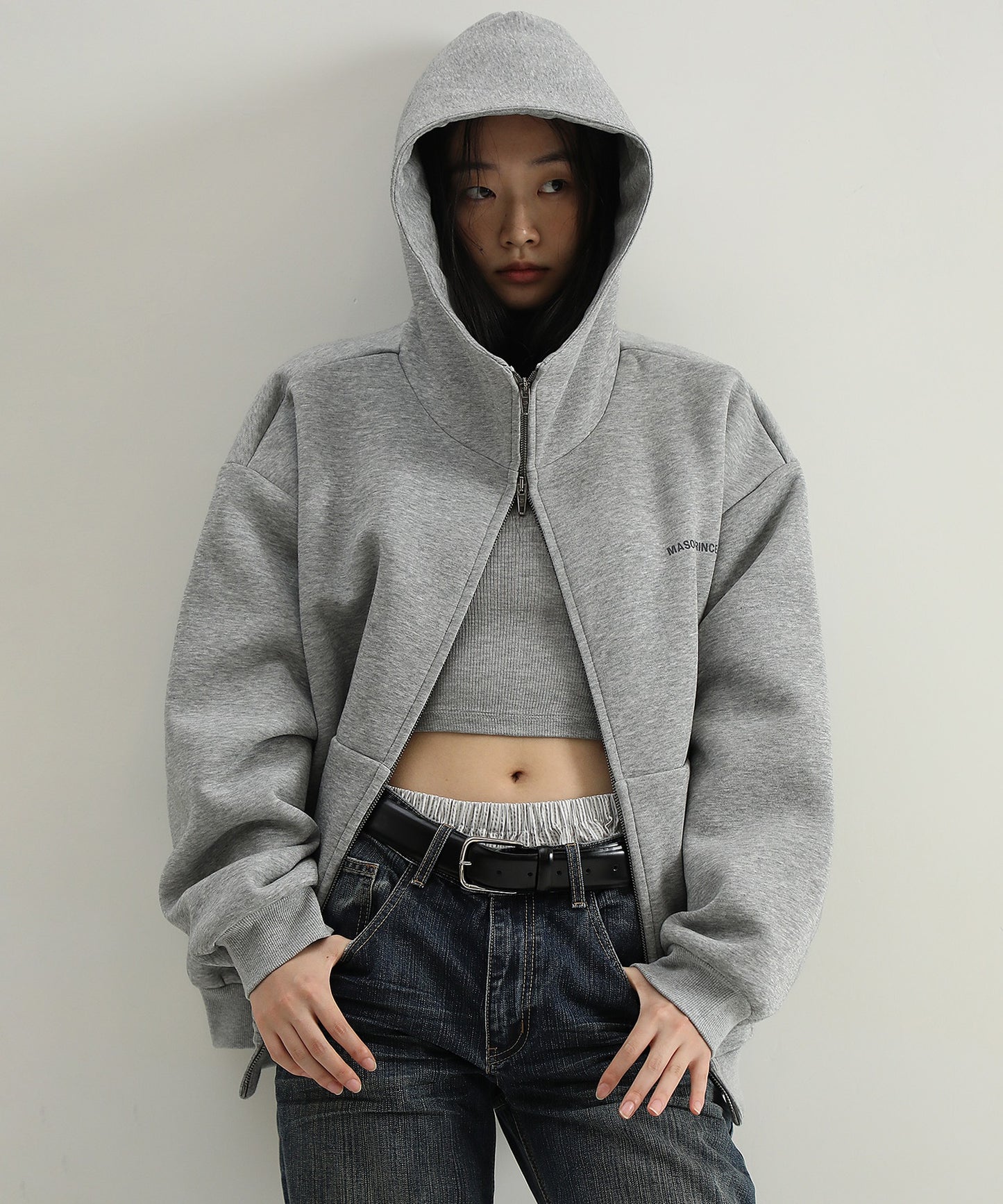 【SALE 30%OFF_特別価格適用※カートに入れるとセール価格が適用されます※】オーバーサイズ ハイネック バックプリント パーカー WY6414【MASONPRINCE】【2025SS】
