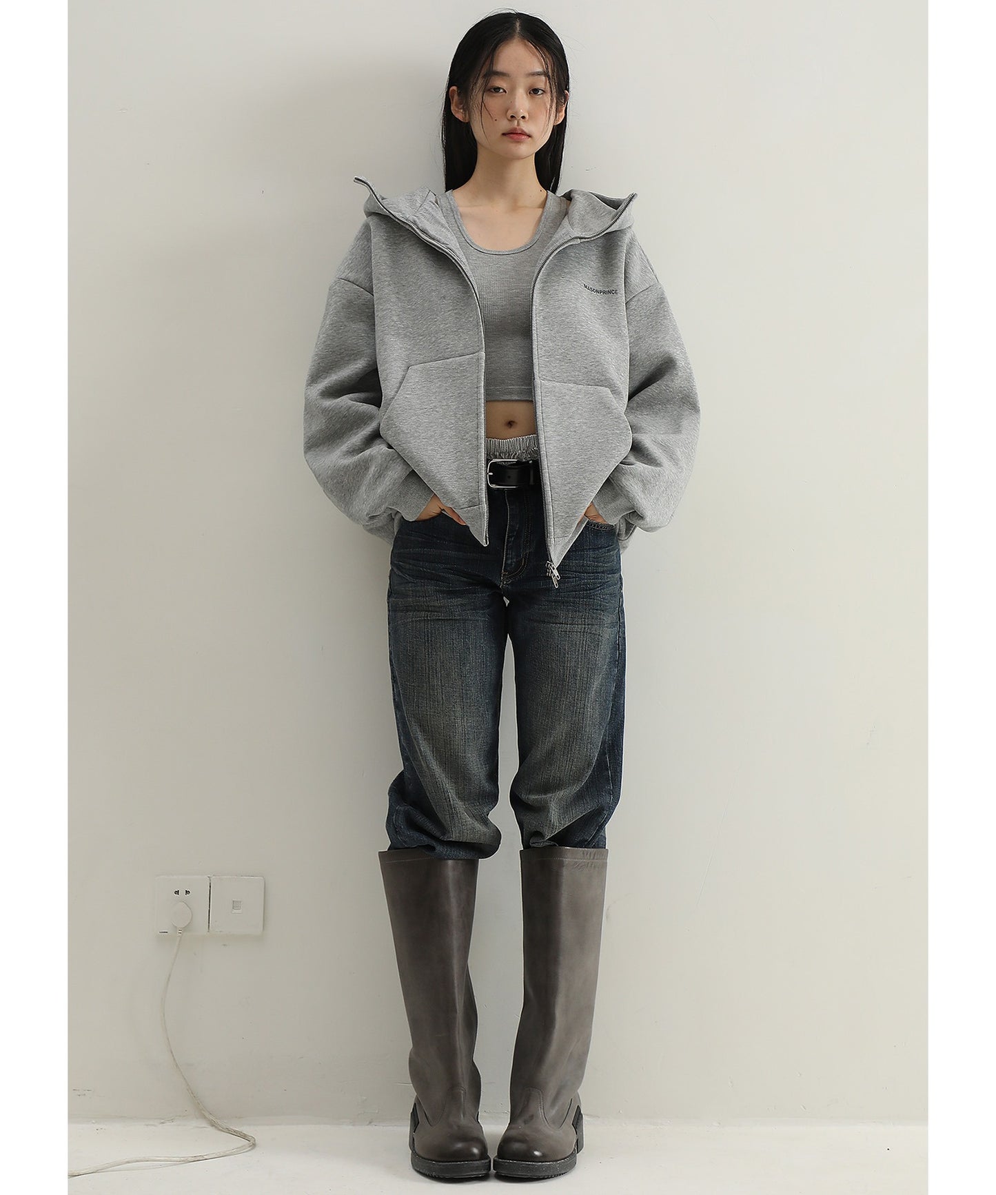 【SALE 30%OFF_特別価格適用※カートに入れるとセール価格が適用されます※】オーバーサイズ ハイネック バックプリント パーカー WY6414【MASONPRINCE】【2025SS】