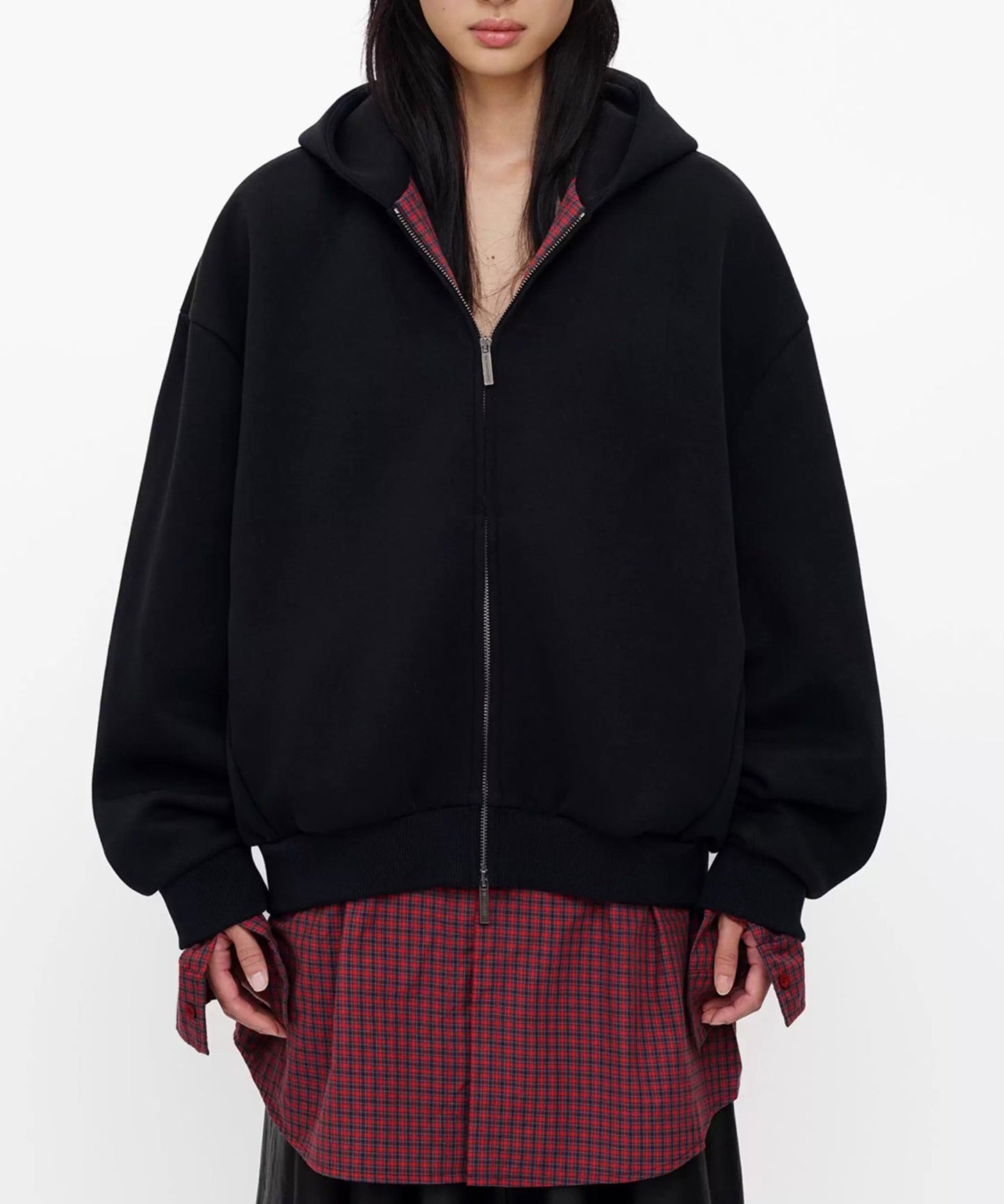 オーバーサイズ レイヤードデザイン ZIPパーカー WY6433【MASONPRINCE】【2025AW】