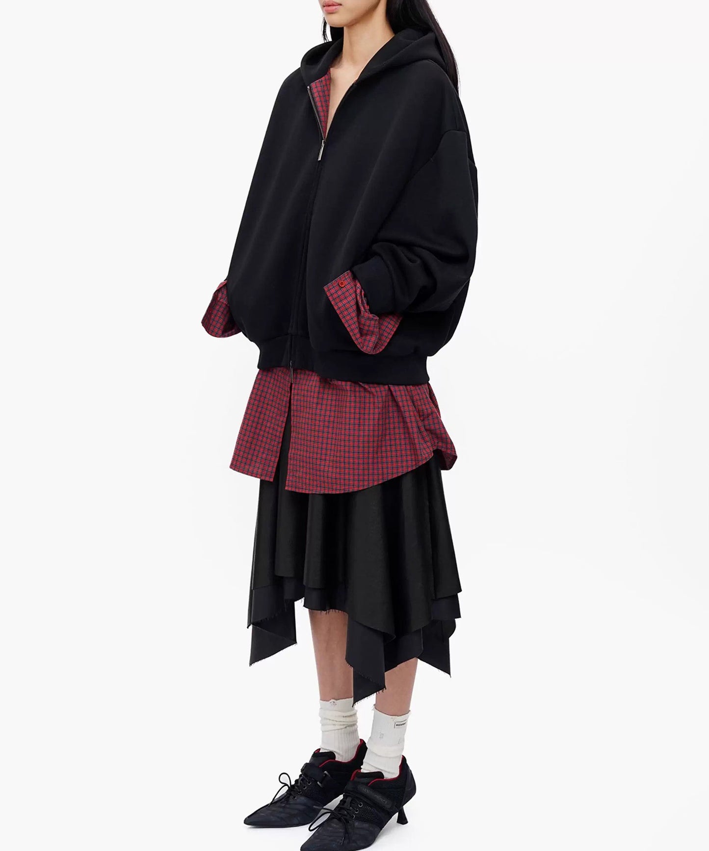 オーバーサイズ レイヤードデザイン ZIPパーカー WY6433【MASONPRINCE】【2025AW】