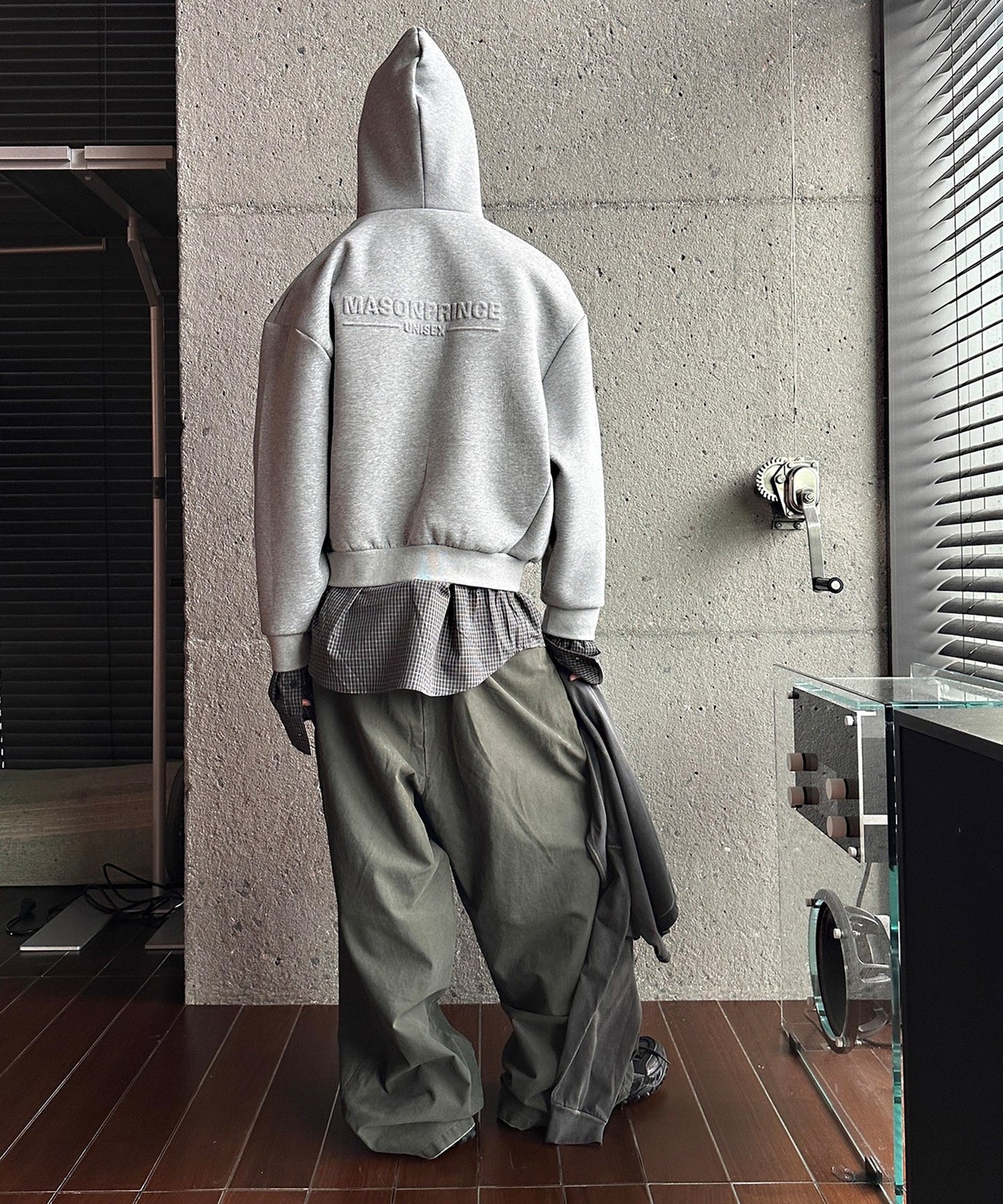 オーバーサイズ レイヤードデザイン ZIPパーカー WY6433【MASONPRINCE】【2025AW】