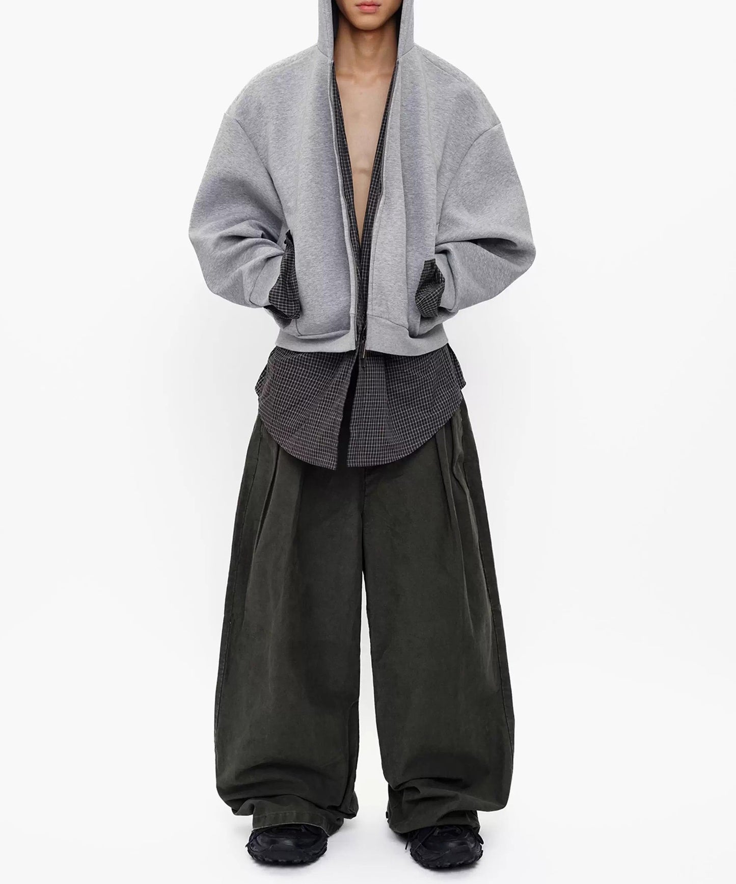 オーバーサイズ レイヤードデザイン ZIPパーカー WY6433【MASONPRINCE】【2025AW】