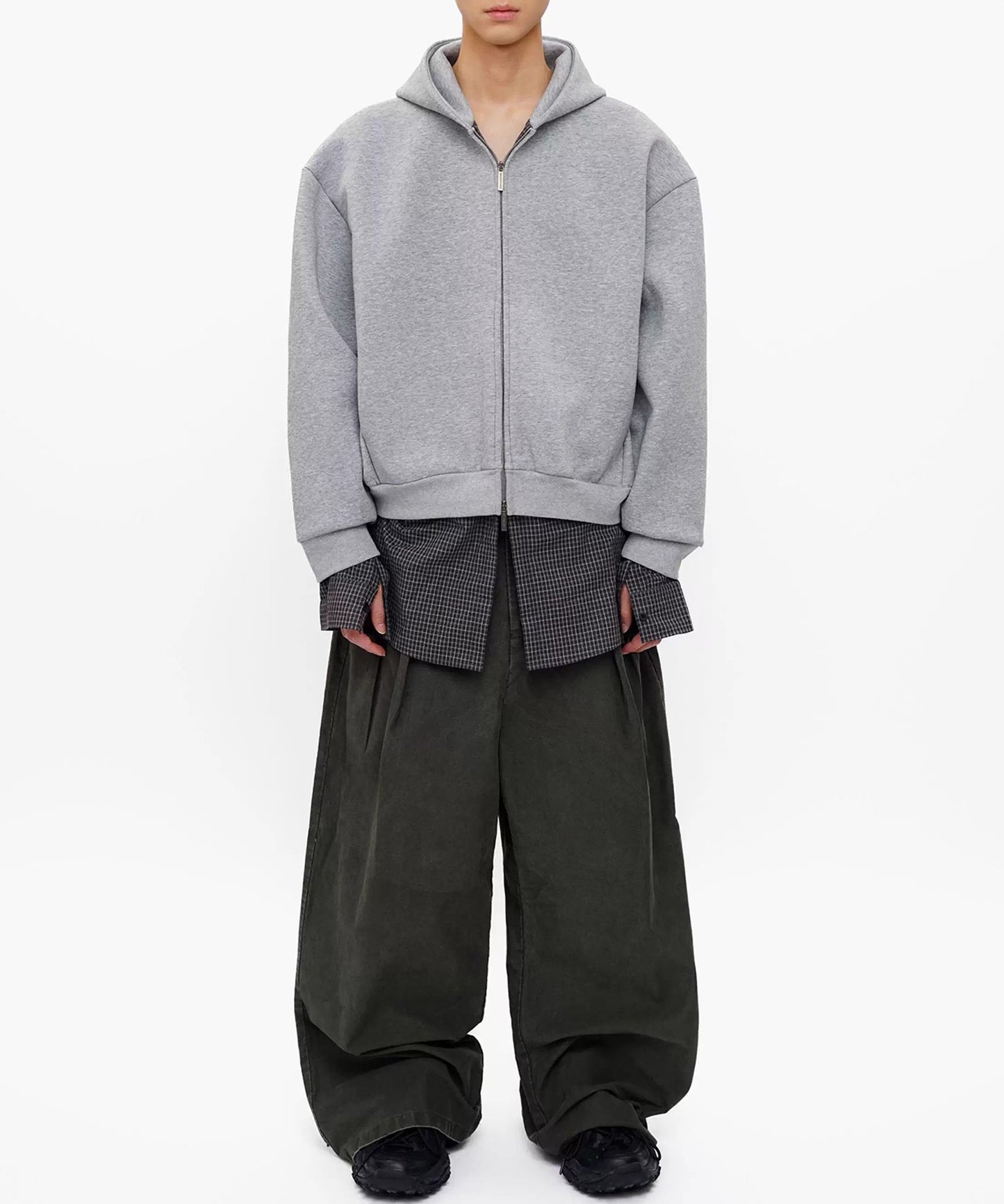 オーバーサイズ レイヤードデザイン ZIPパーカー WY6433【MASONPRINCE】【2025AW】