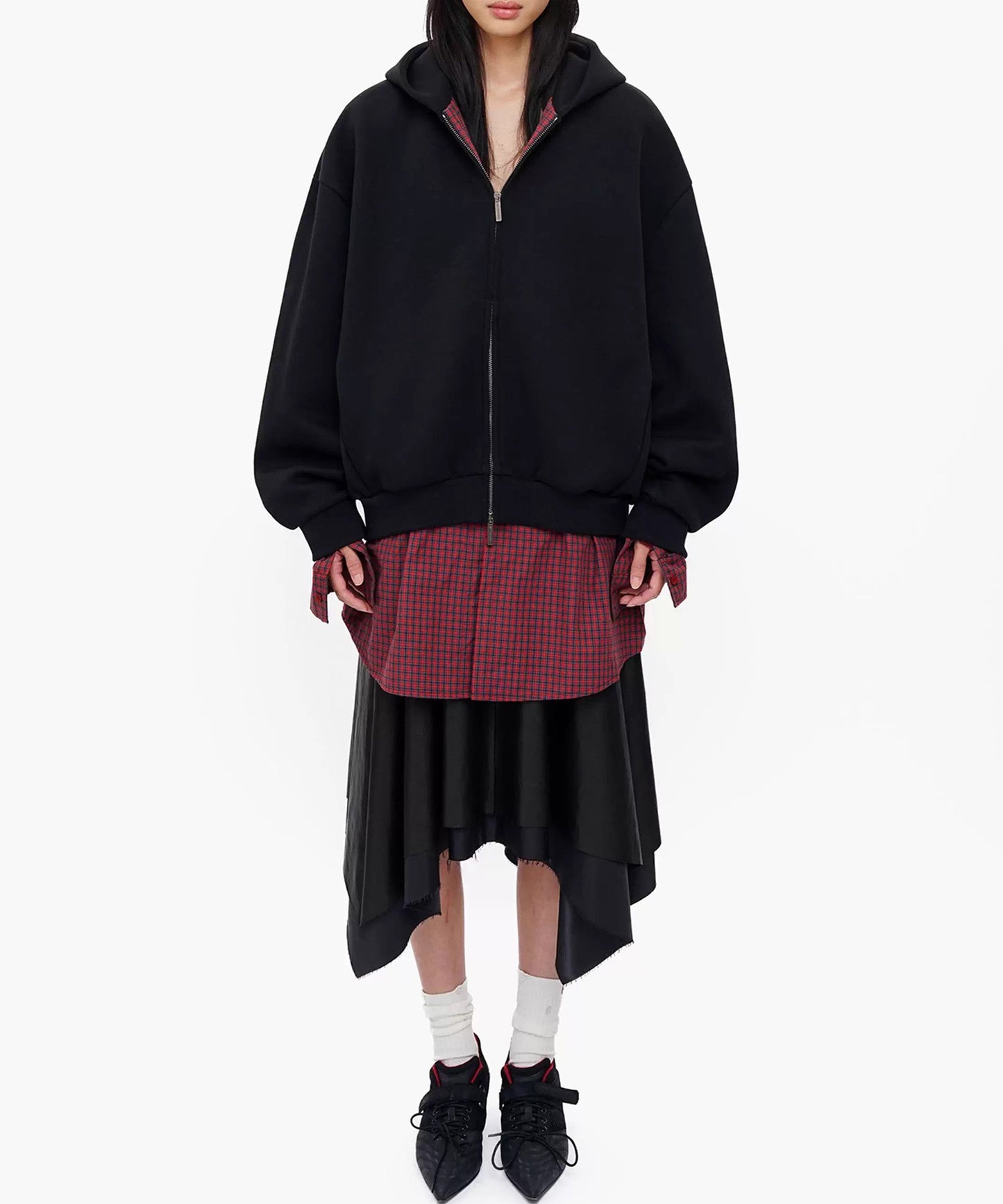 オーバーサイズ レイヤードデザイン ZIPパーカー WY6433【MASONPRINCE】【2025AW】