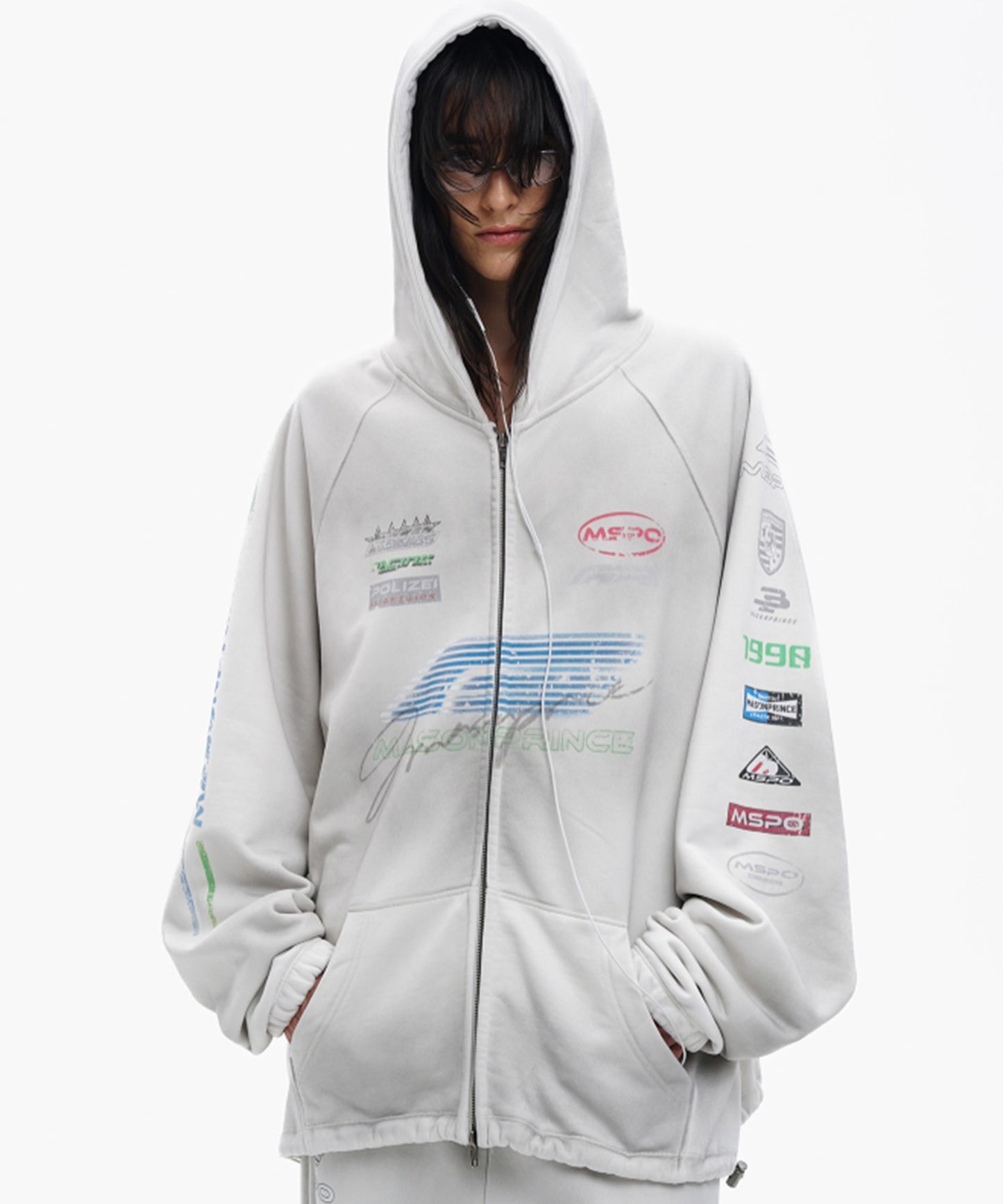 オーバーサイズ レーシングデザイン ZIPパーカー WY6461【MASONPRINCE】【2025AW】