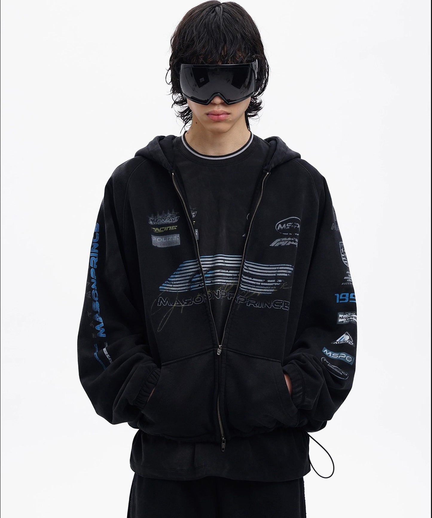 オーバーサイズ レーシングデザイン ZIPパーカー WY6461【MASONPRINCE】【2025AW】