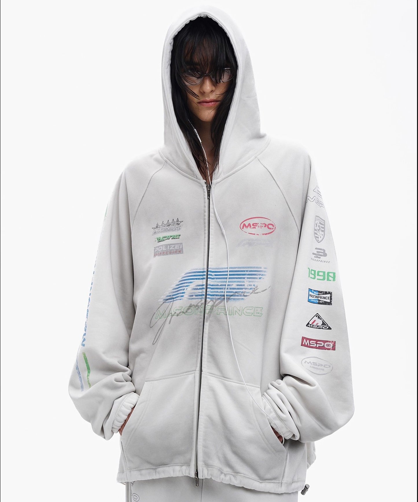 オーバーサイズ レーシングデザイン ZIPパーカー WY6461【MASONPRINCE】【2025AW】