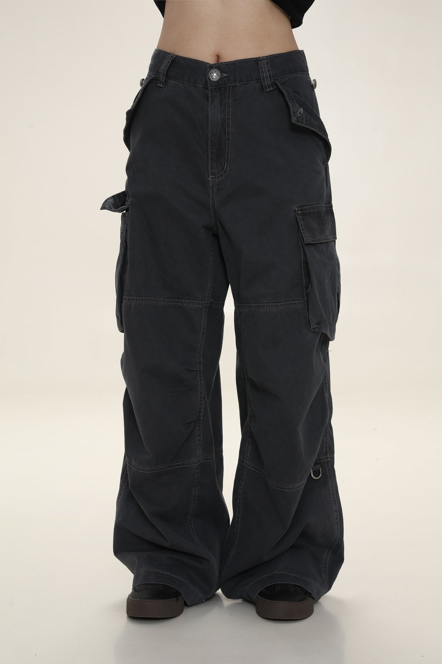 3-color cotton wide cargo pants XXK4140