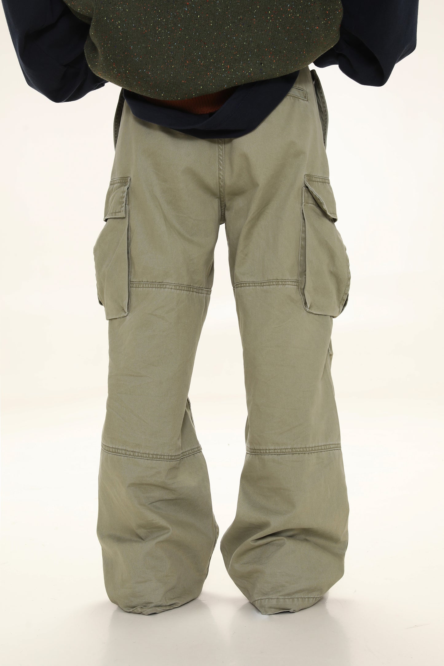 3-color cotton wide cargo pants XXK4140