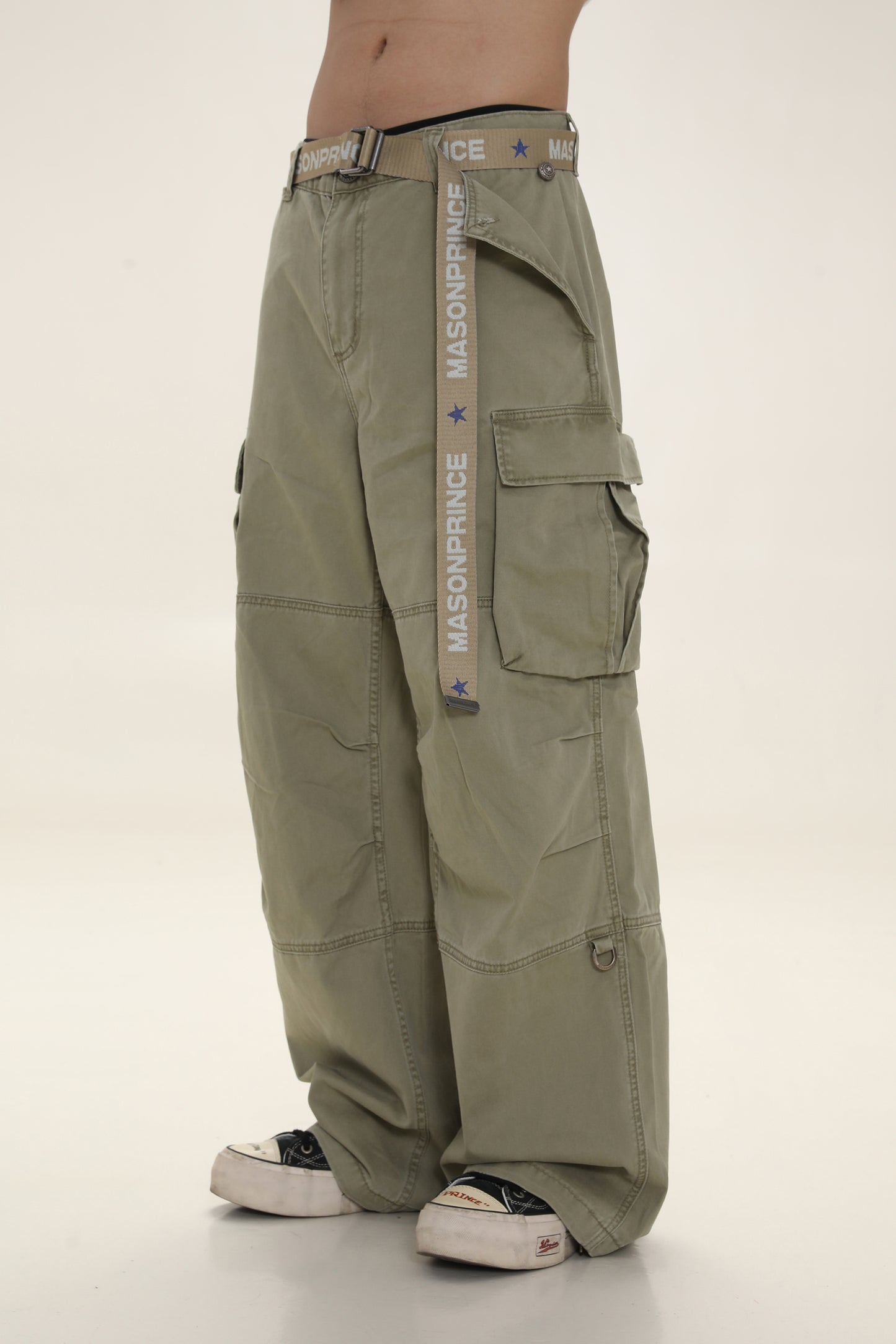 3-color cotton wide cargo pants XXK4140