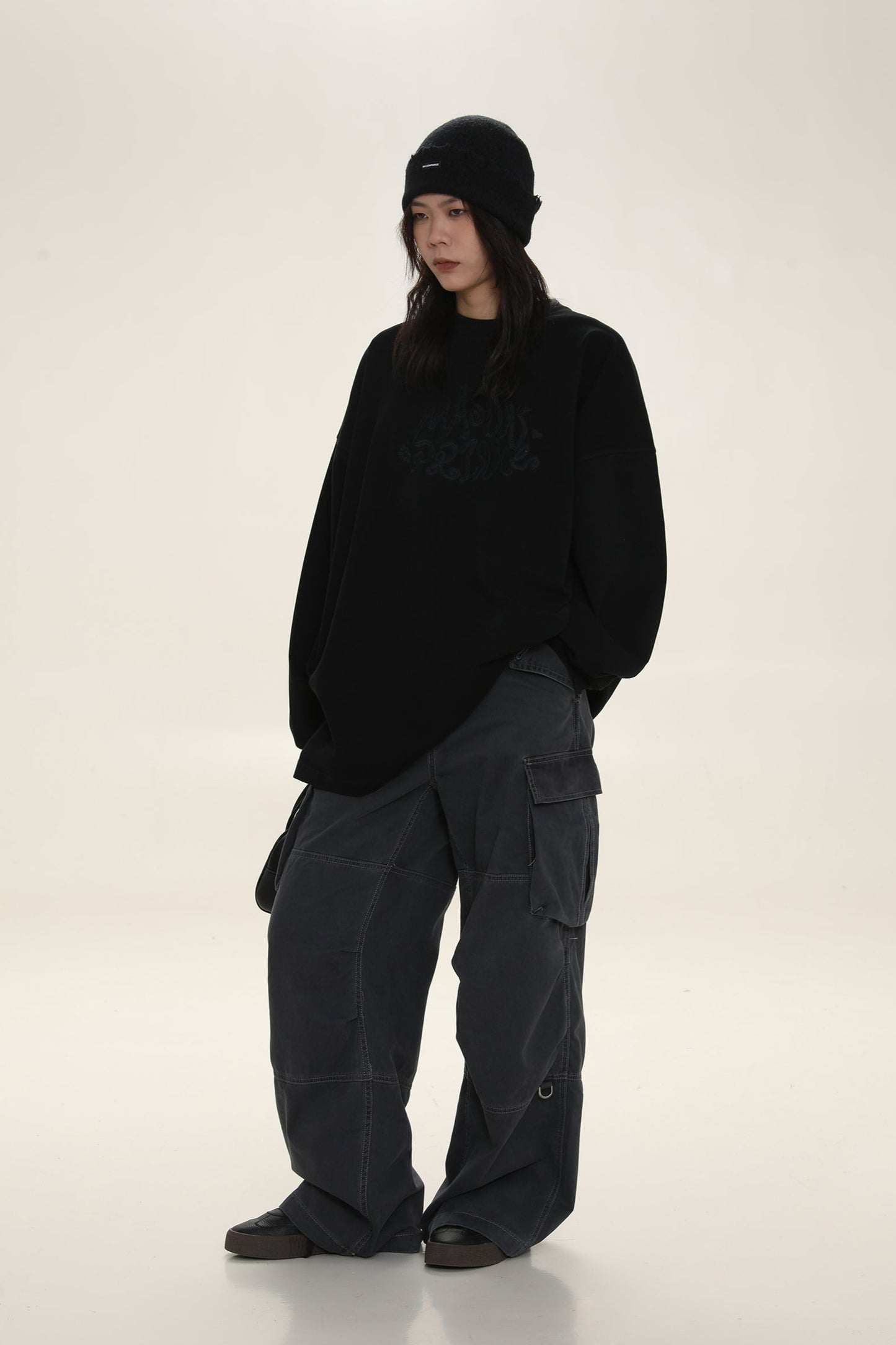 3-color cotton wide cargo pants XXK4140