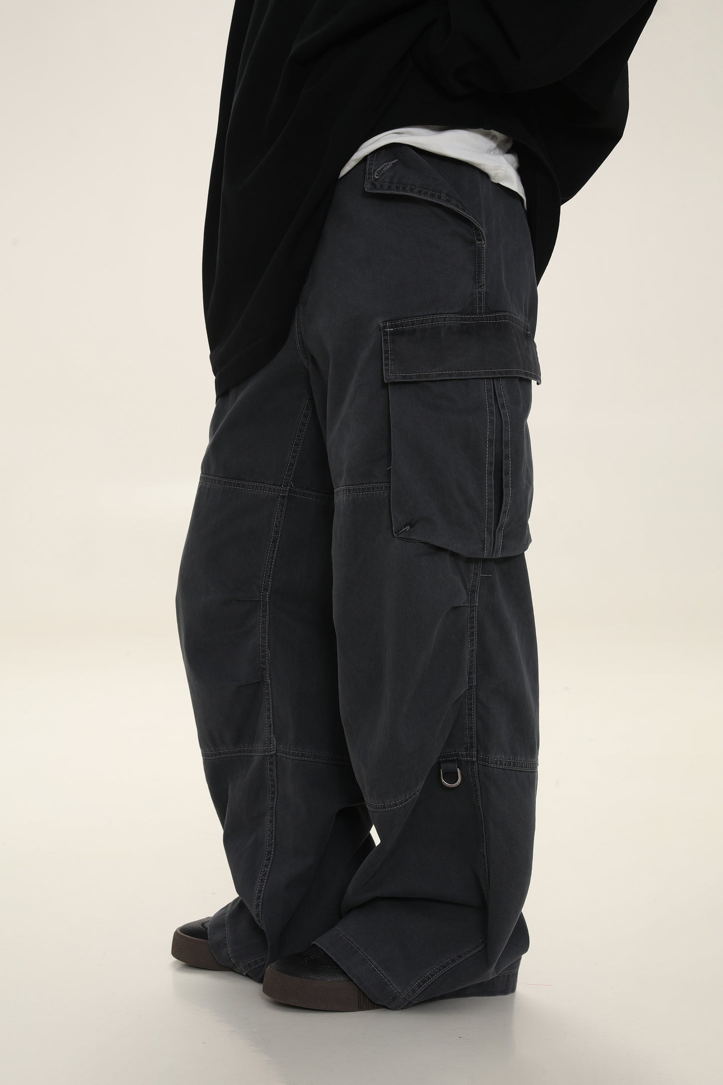 3-color cotton wide cargo pants XXK4140