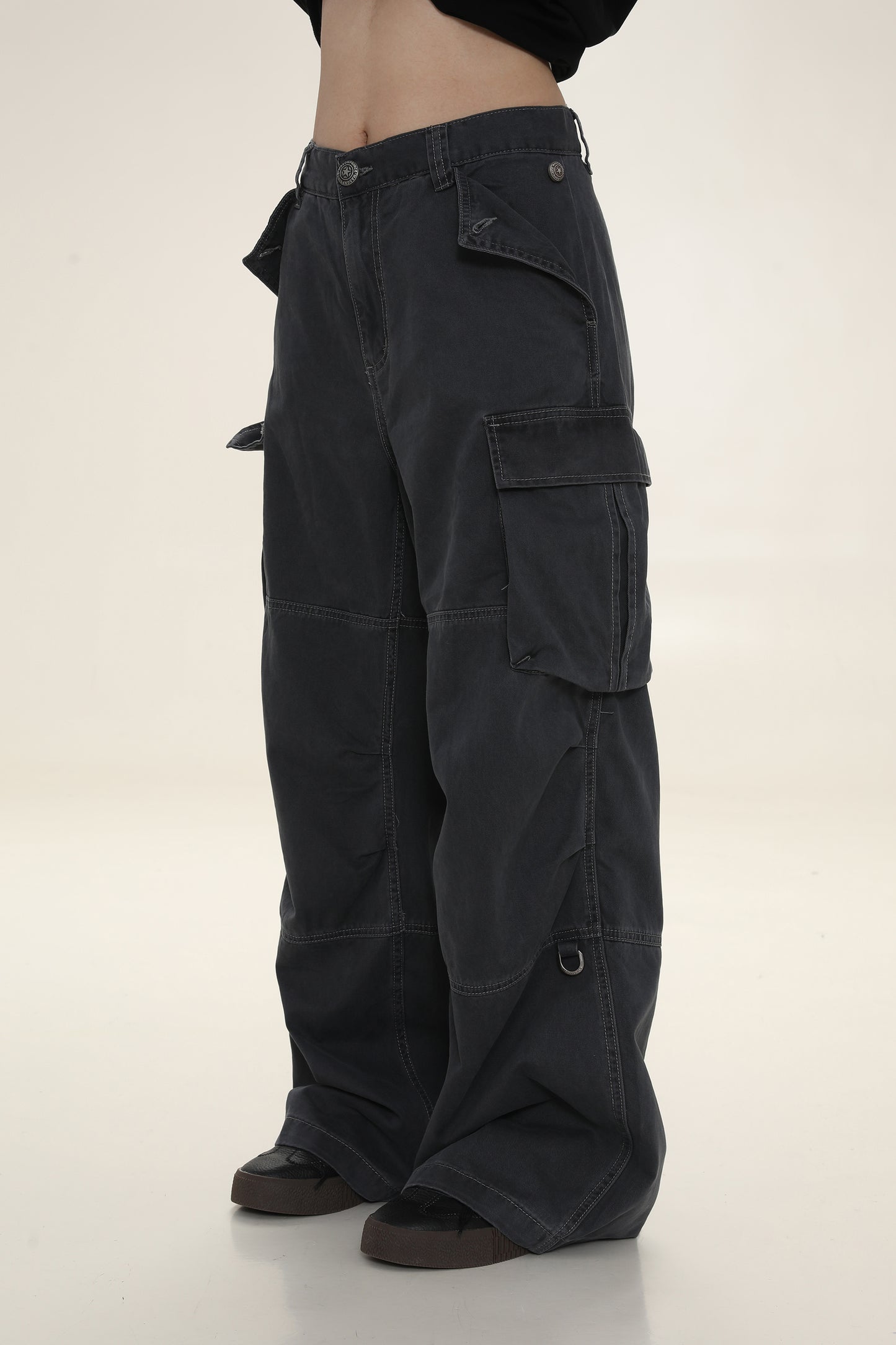 3-color cotton wide cargo pants XXK4140