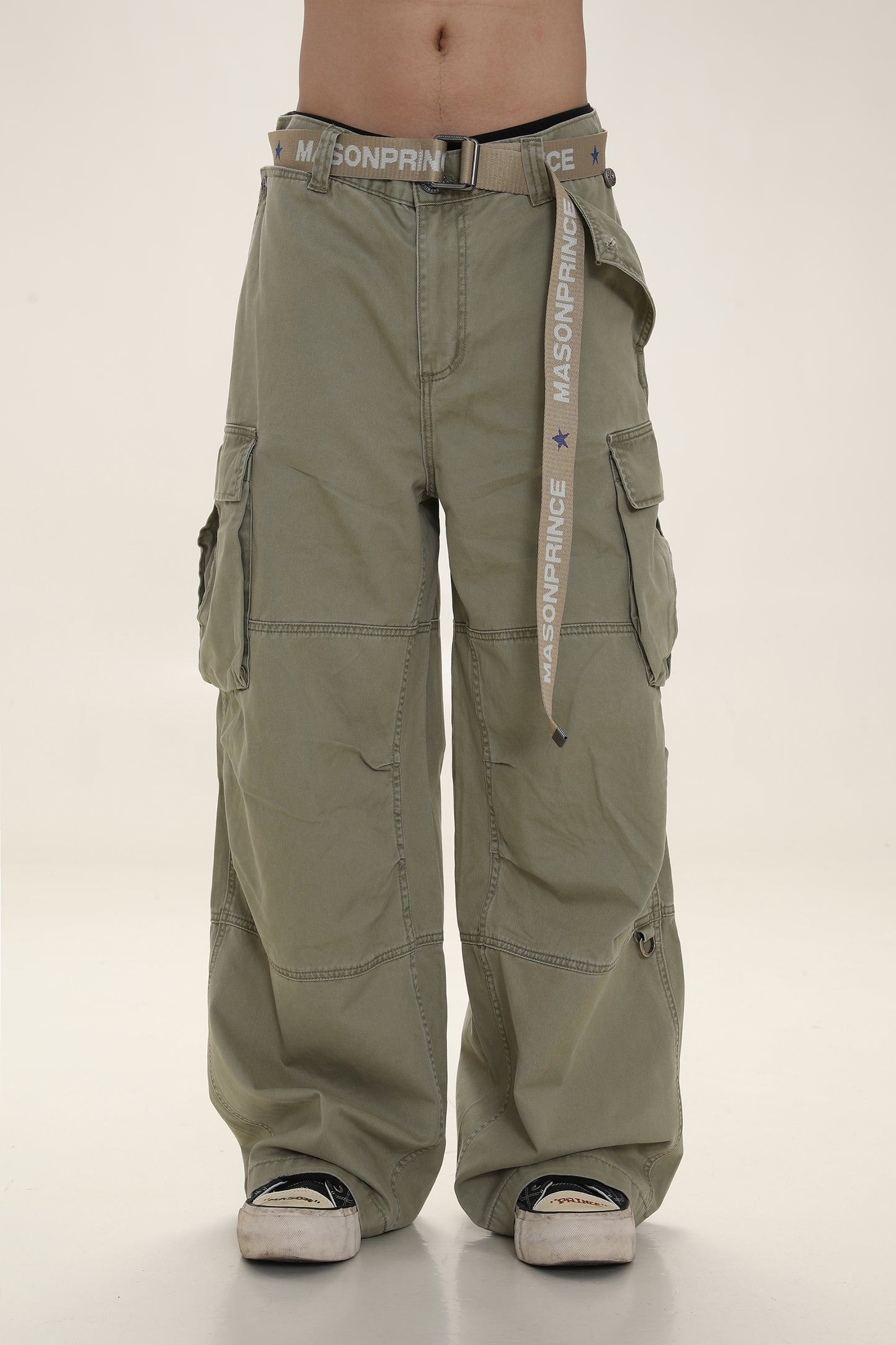 3-color cotton wide cargo pants XXK4140