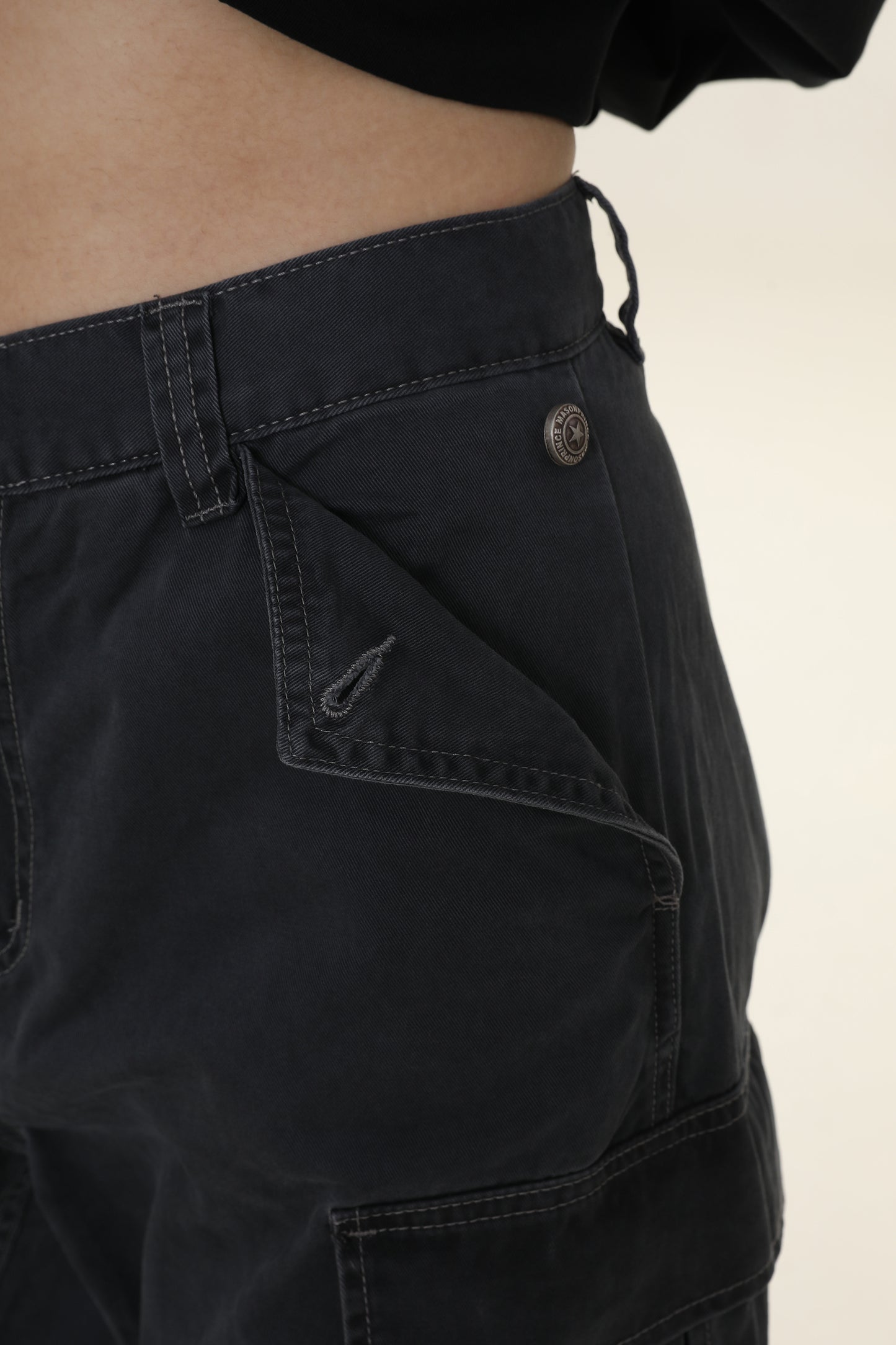 3-color cotton wide cargo pants XXK4140