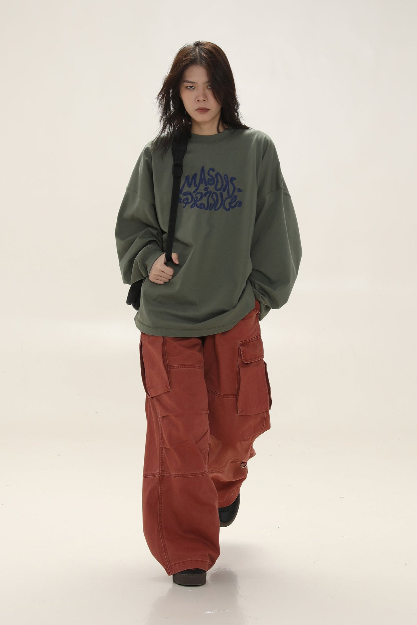3-color cotton wide cargo pants XXK4140