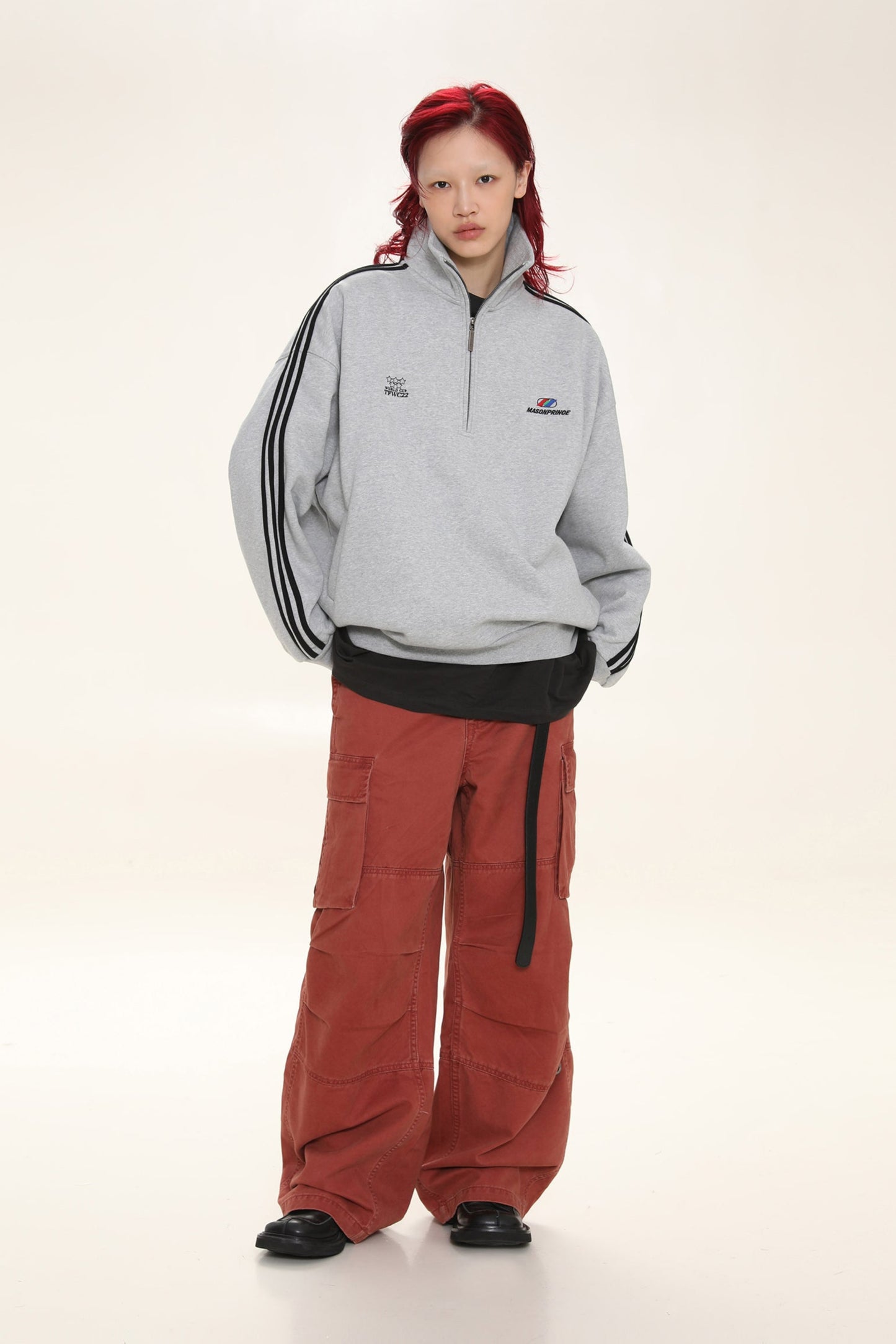 3-color cotton wide cargo pants XXK4140