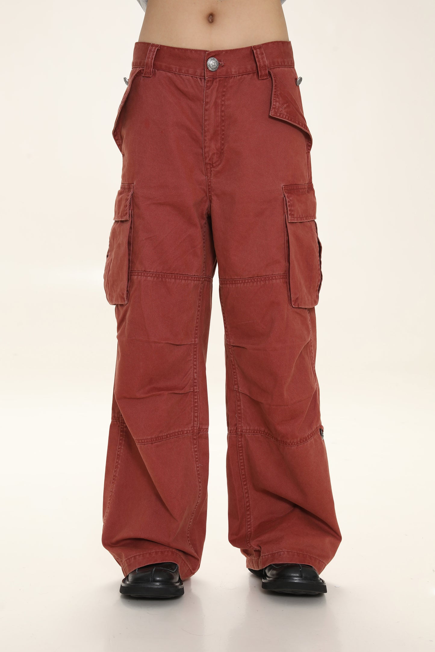 3-color cotton wide cargo pants XXK4140