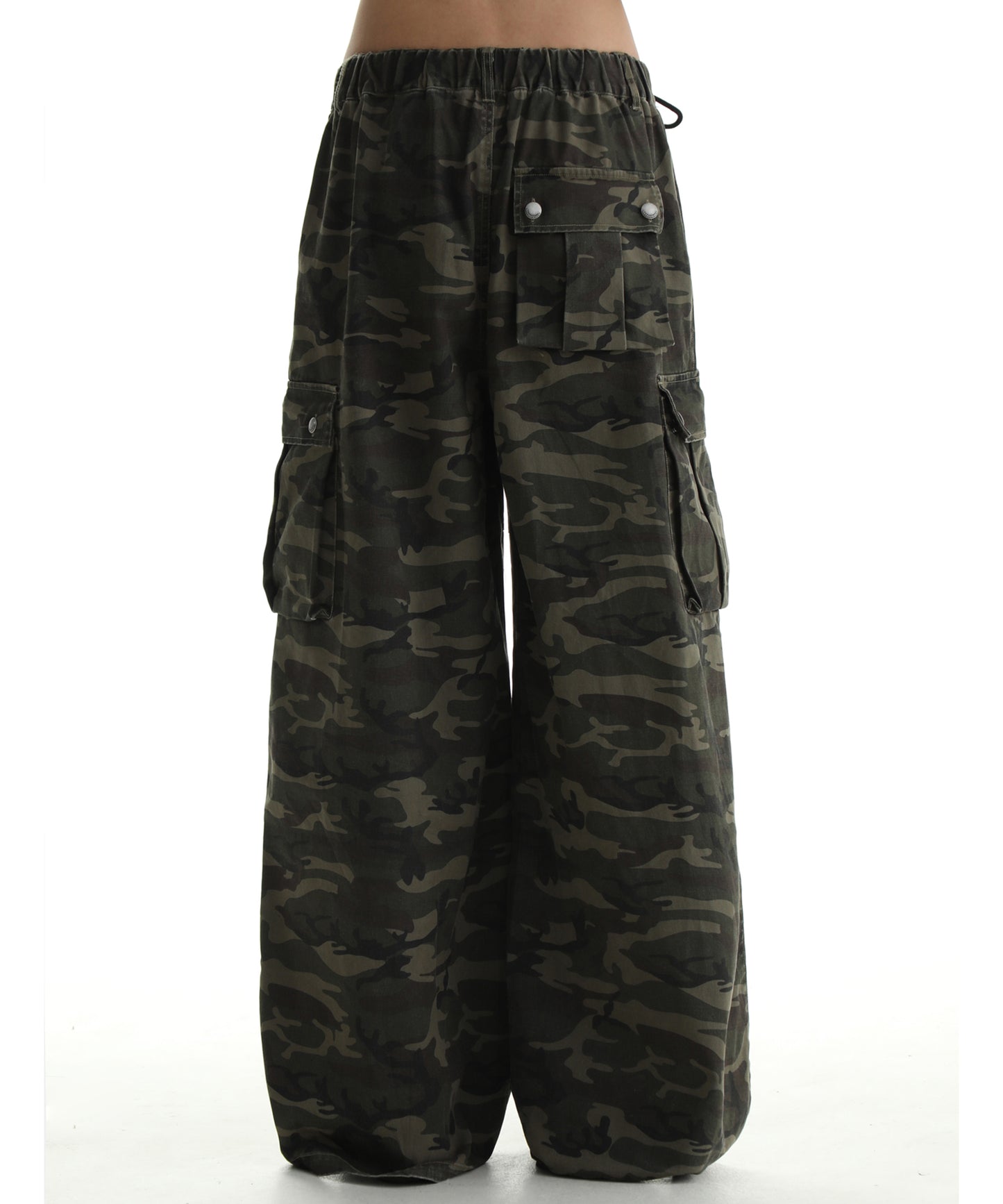 Wide silhouette camouflage military cargo pants XXK4206