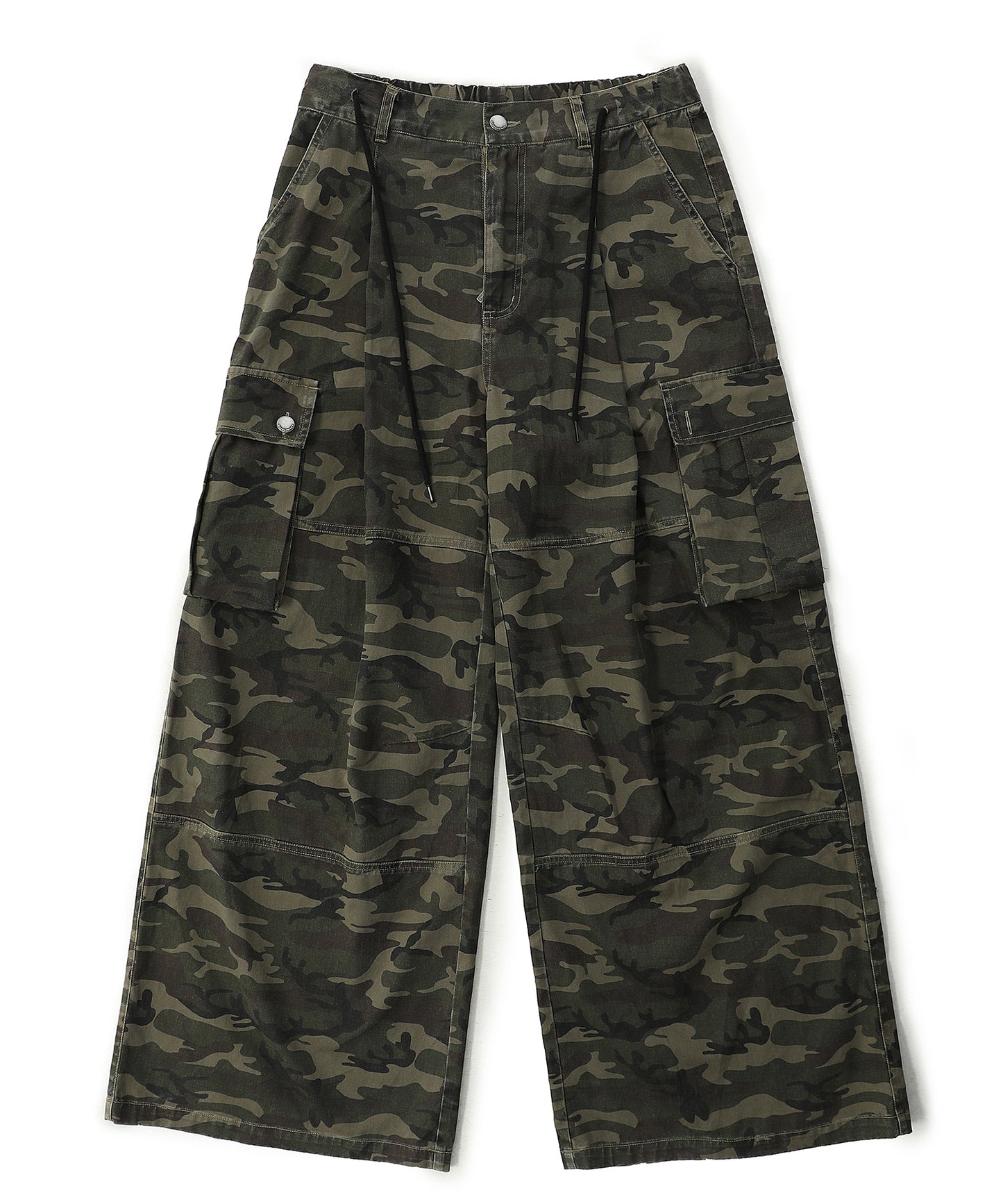 Wide silhouette camouflage military cargo pants XXK4206