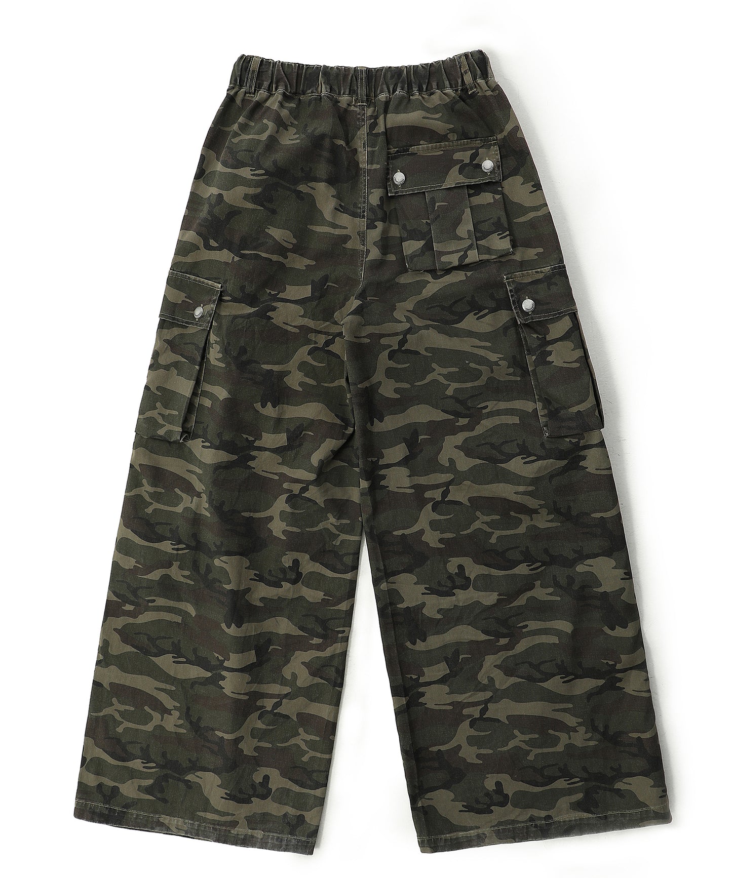 Wide silhouette camouflage military cargo pants XXK4206