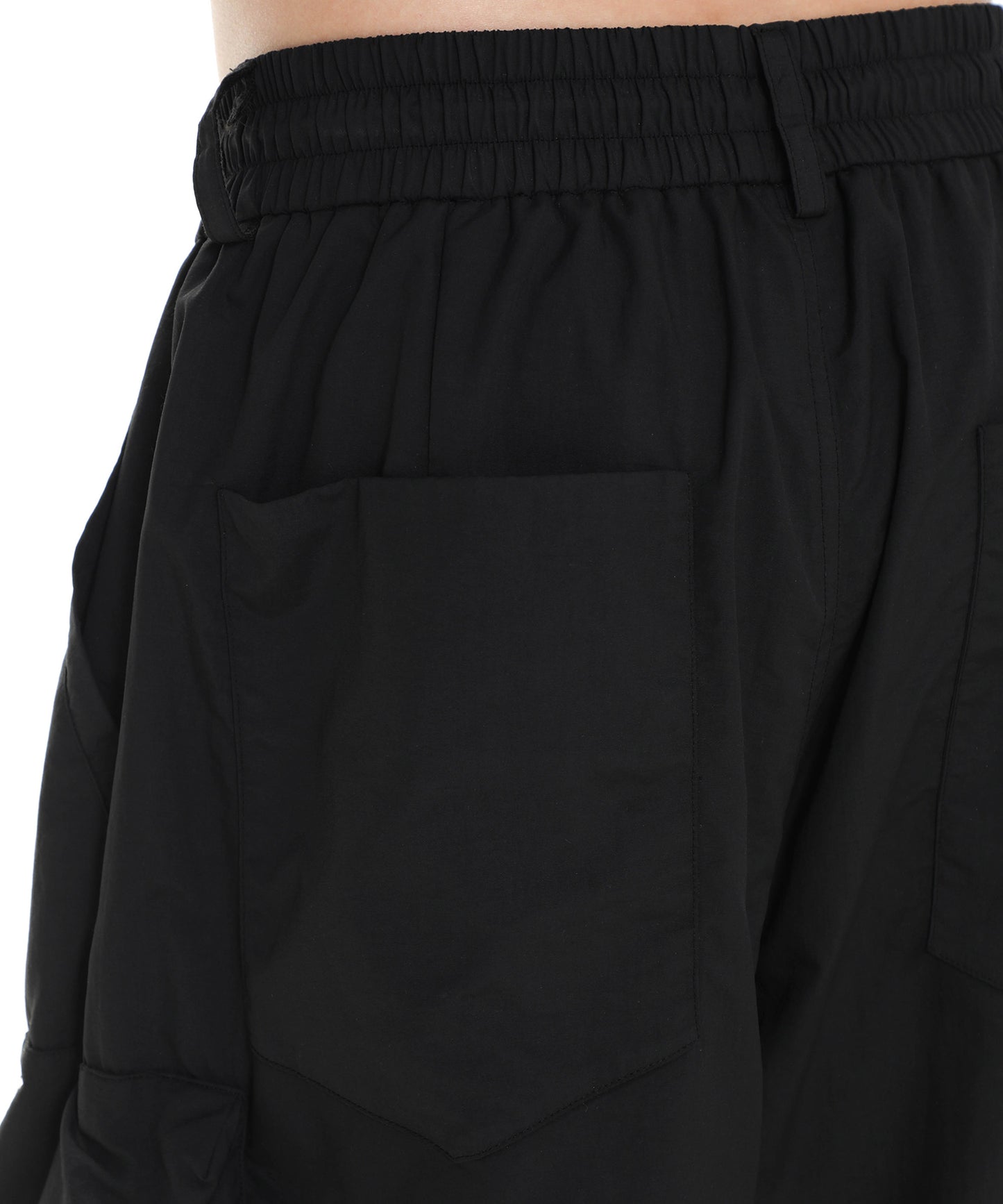 Wide silhouette elastic waist nylon cargo pants XXK4227