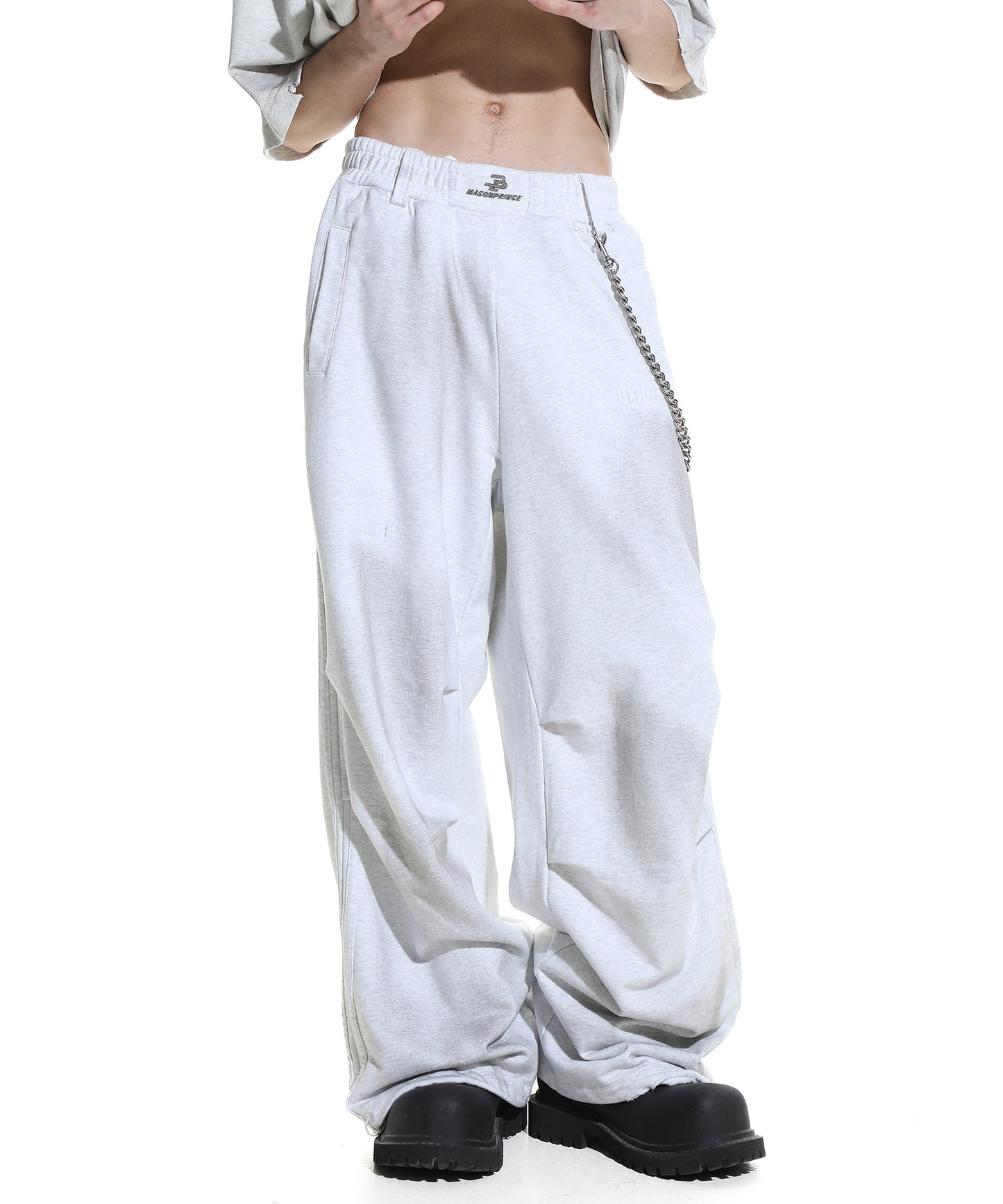 Loose fit dirty elastic waist sweatpants XXK4254