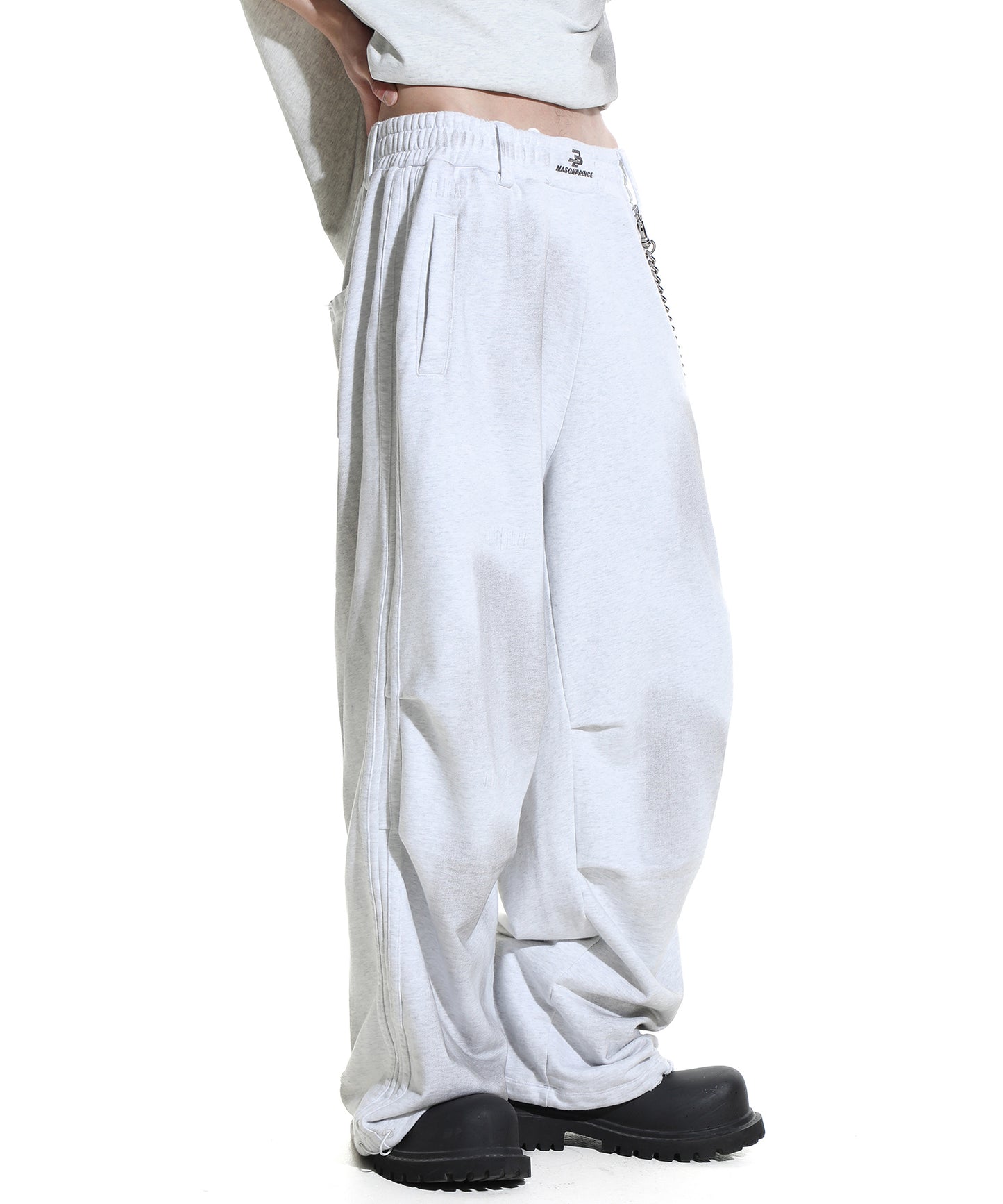 Loose fit dirty elastic waist sweatpants XXK4254