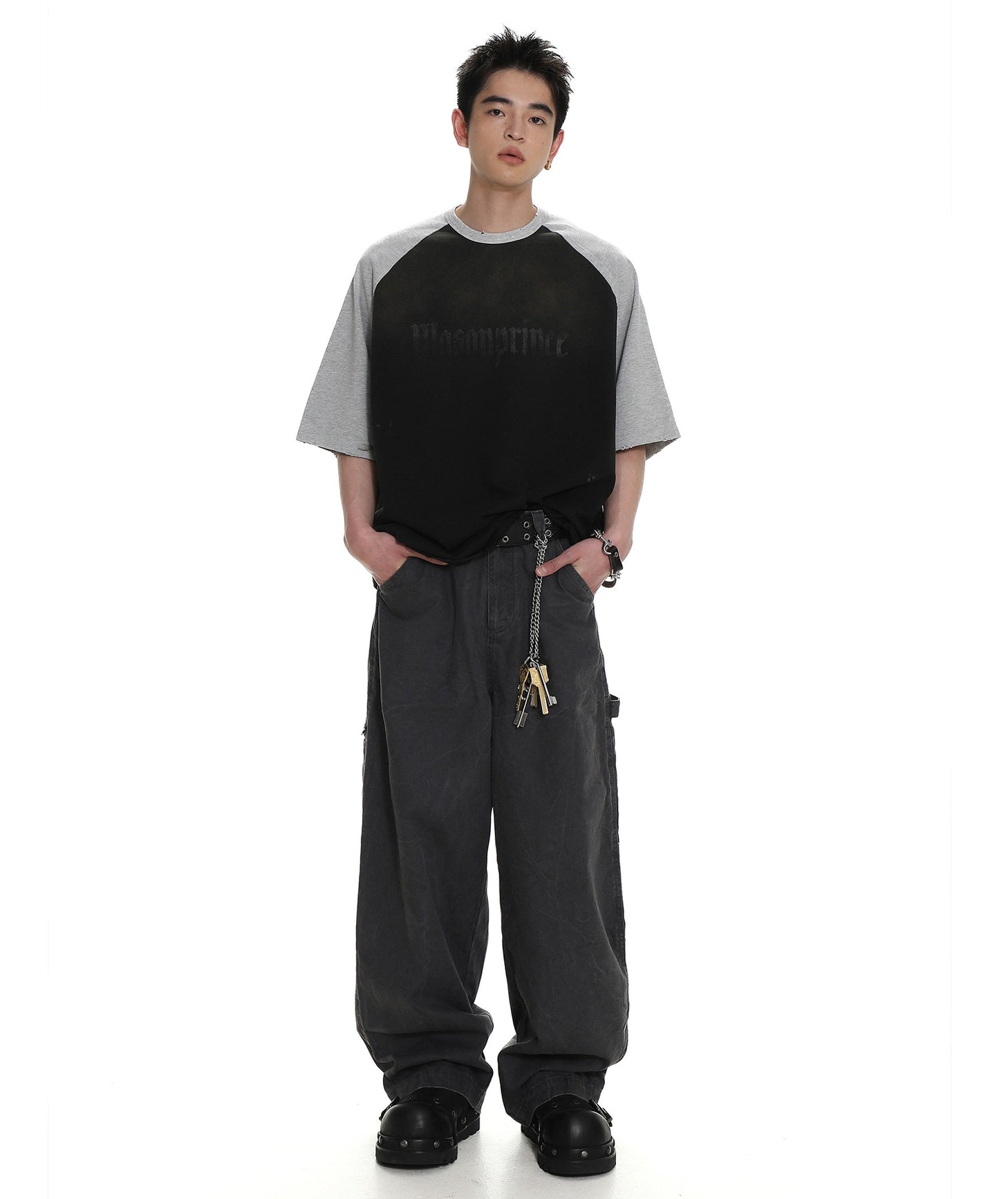 【SALE 70%OFF_特別価格適用※カートに入れるとセール価格が適用されます※】ルーズフィット ワークデザイン コットンパンツ XXK4266【MASONPRINCE】