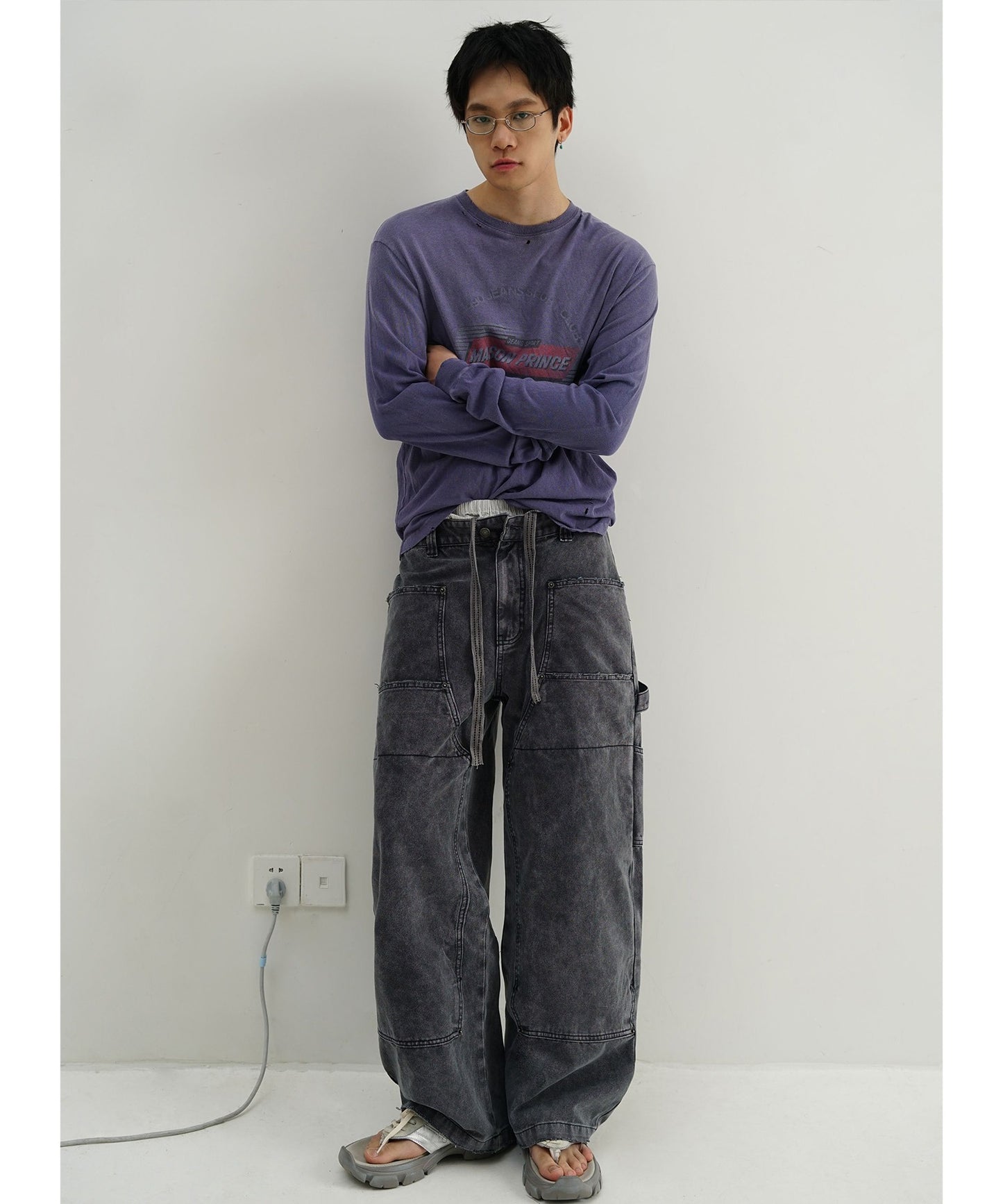 【SALE 30%OFF_特別価格適用※カートに入れるとセール価格が適用されます※】ルーズフィット ウォッシュ加工 カーゴパンツ XXK4313【MASONPRINCE】【2025SS】