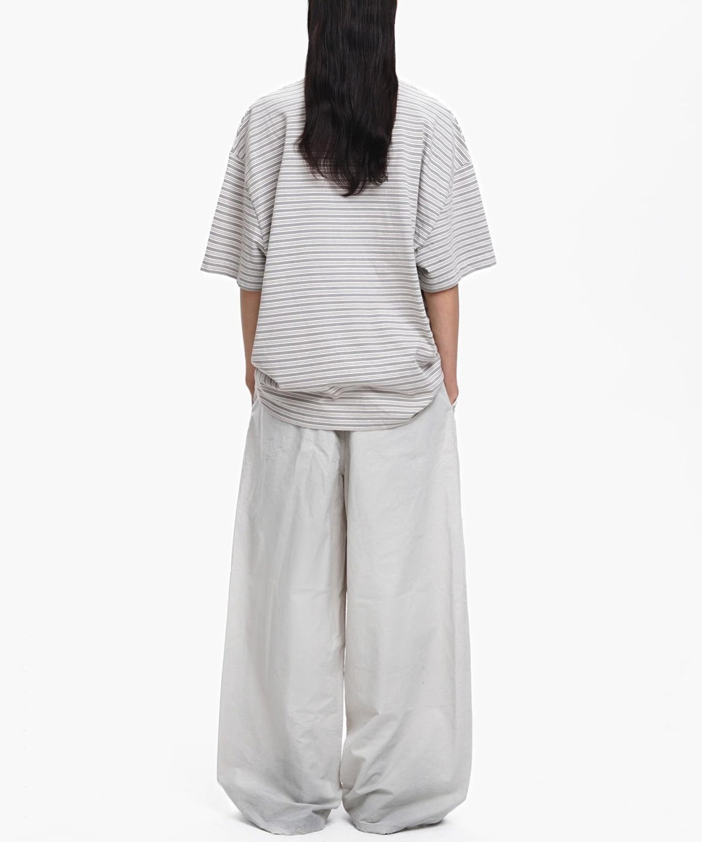 ルーズフィット サイドベルト スプレー加工 シミターパンツ XXK4340【MASONPRINCE】【2025SS】