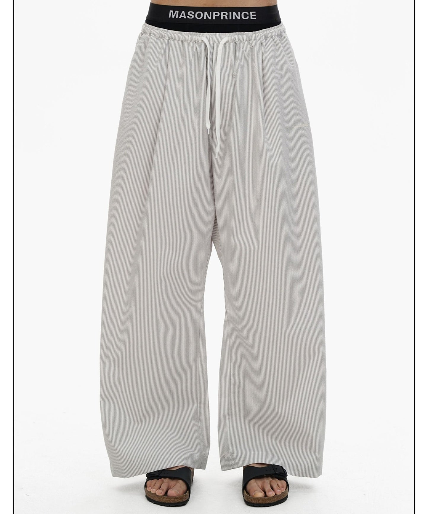 ルーズフィット ストライプ パジャマ風 パンツ XXK4343【MASONPRINCE】【2025SS】
