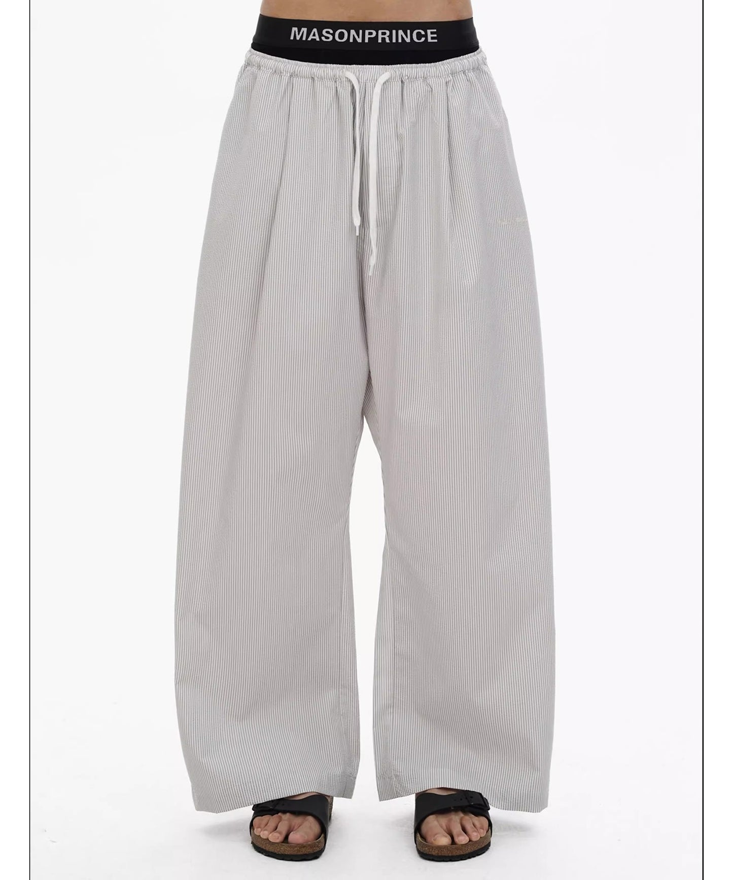 ルーズフィット ストライプ パジャマ風 パンツ XXK4343【MASONPRINCE】【2025SS】