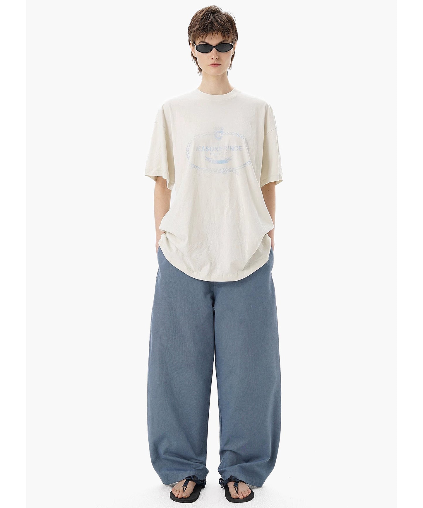 ルーズフィット コットン シミターパンツ XXK4347【MASONPRINCE】【2025SS】