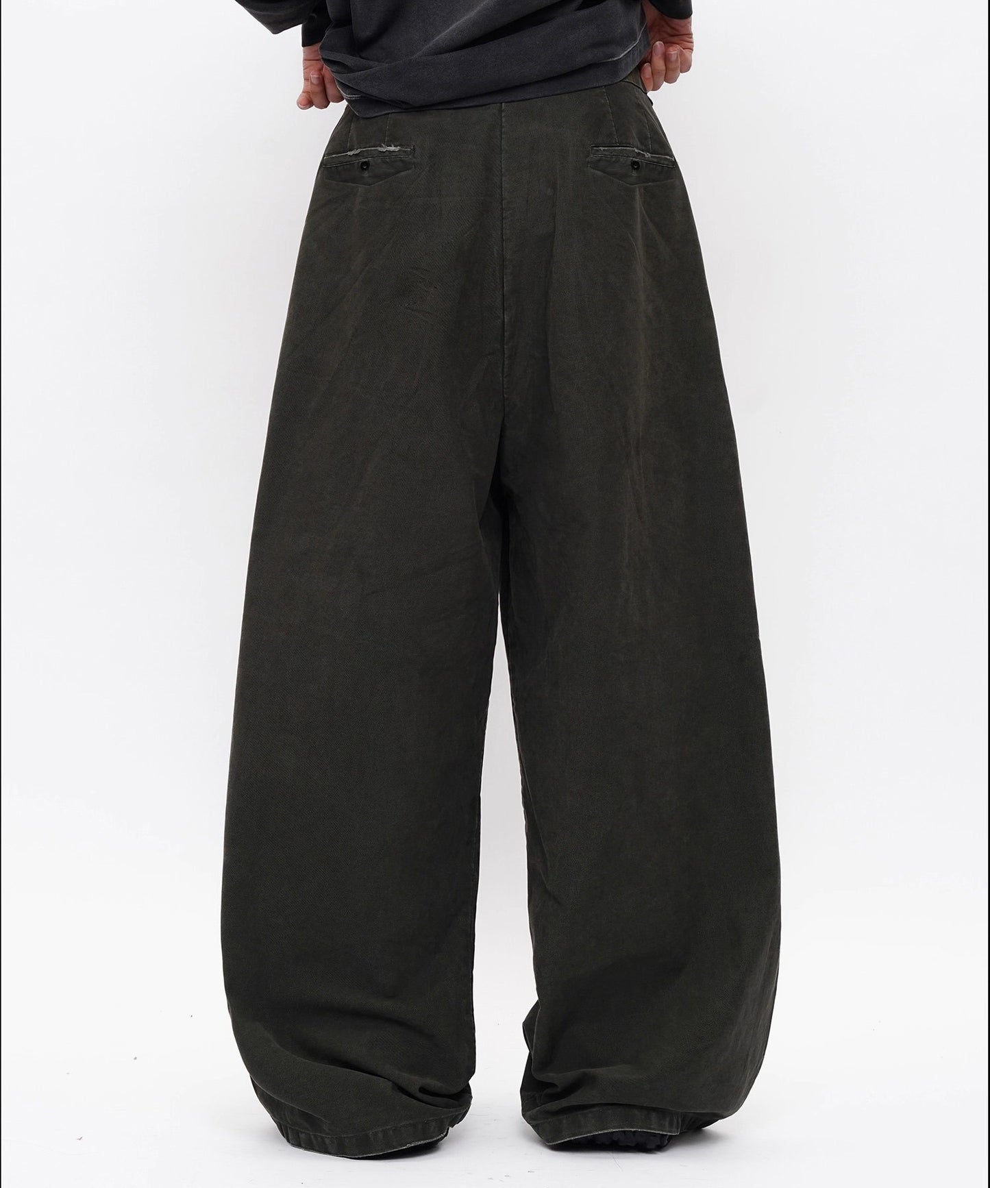 ルーズフィット ダブルプリーツ コットンワークパンツ XXK4359【MASONPRINCE】【2025AW】