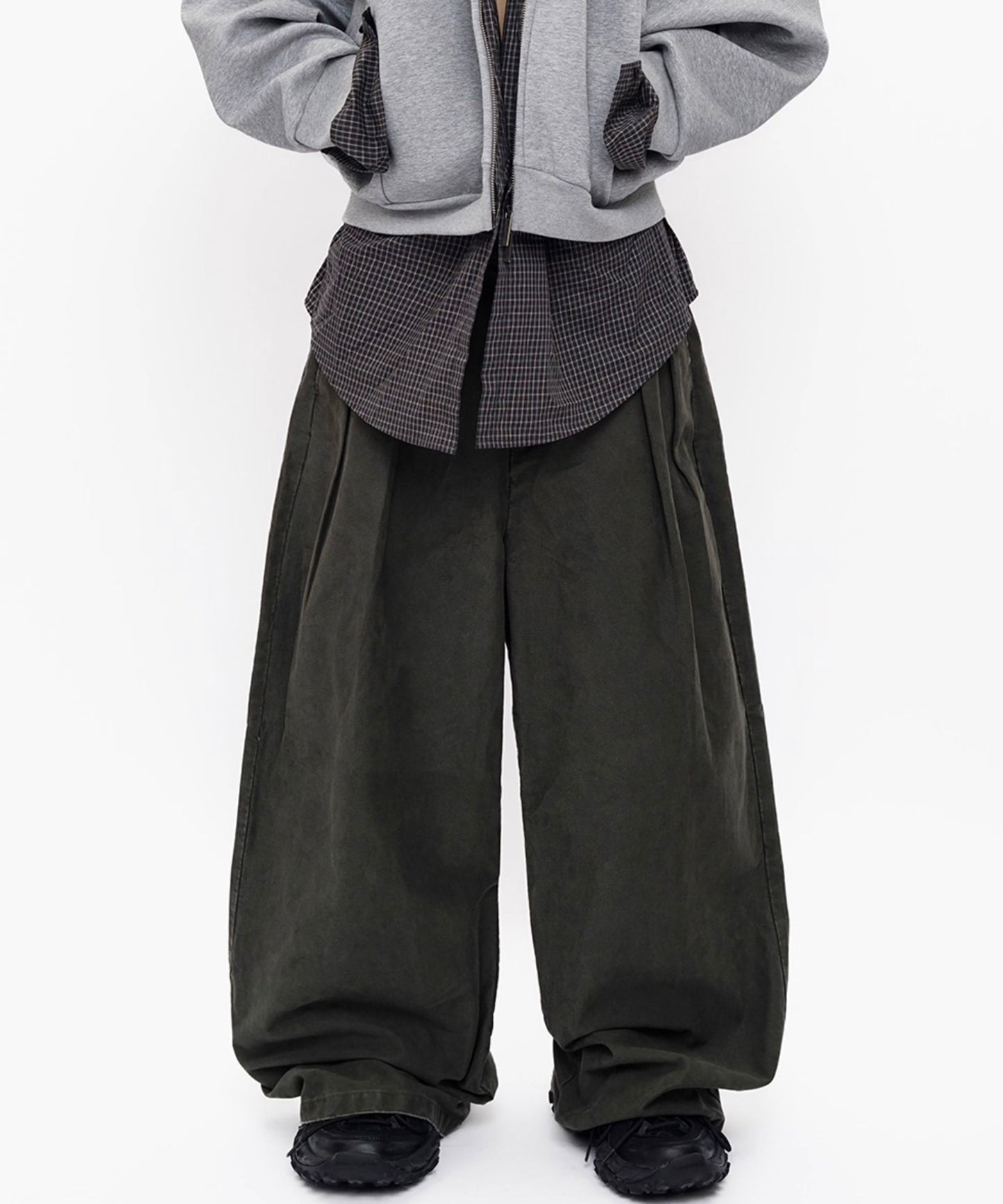 ルーズフィット ダブルプリーツ コットンワークパンツ XXK4359【MASONPRINCE】【2025AW】