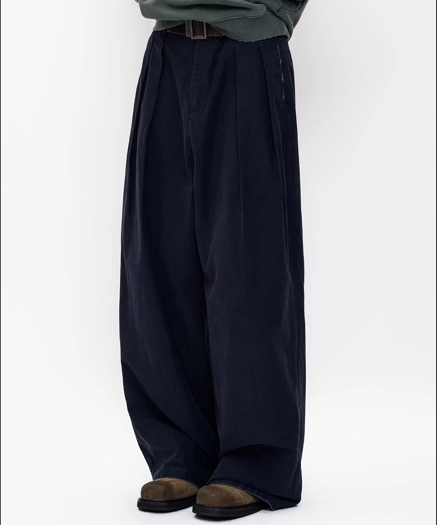 ルーズフィット ダブルプリーツ コットンワークパンツ XXK4359【MASONPRINCE】【2025AW】