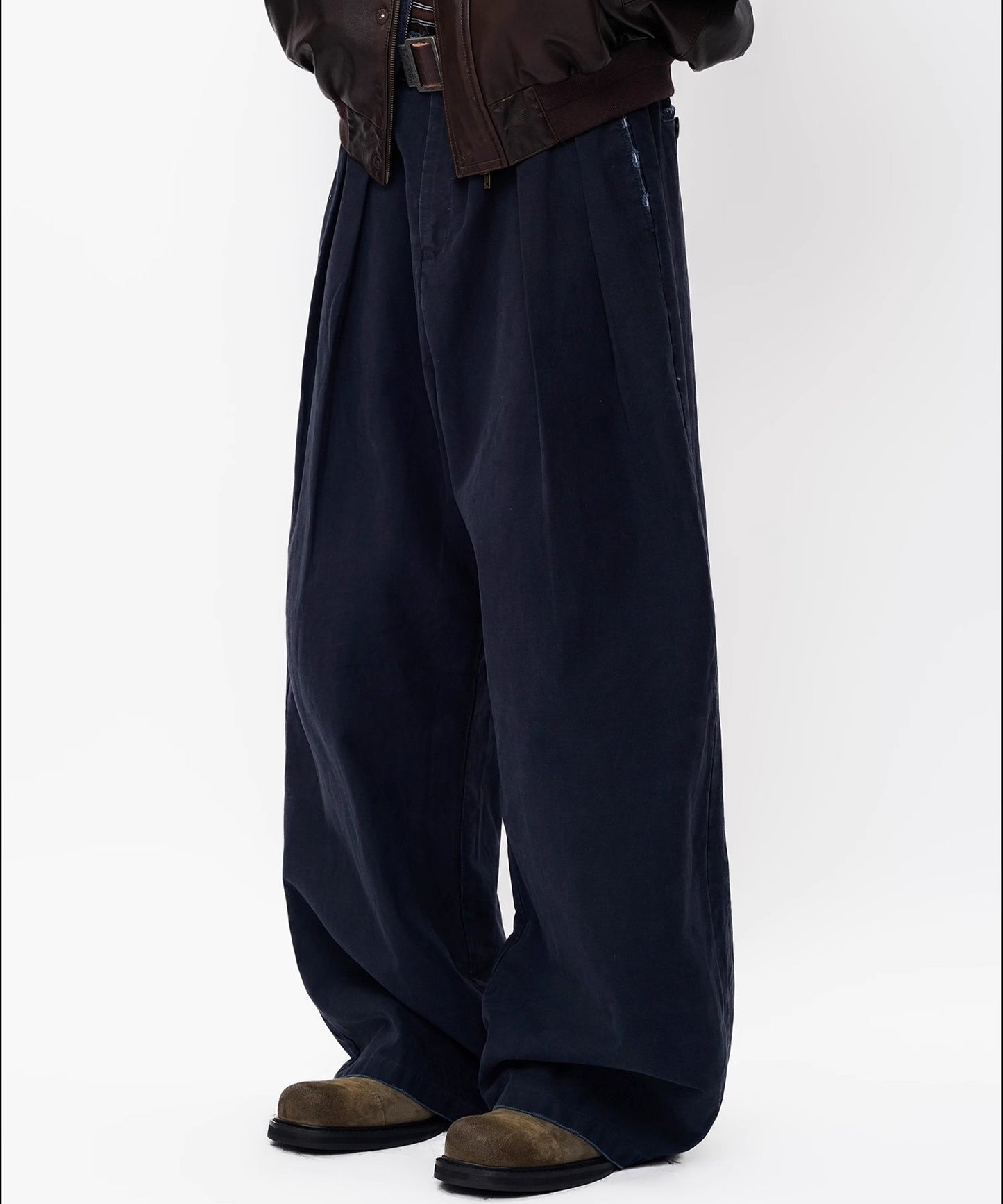ルーズフィット ダブルプリーツ コットンワークパンツ XXK4359【MASONPRINCE】【2025AW】