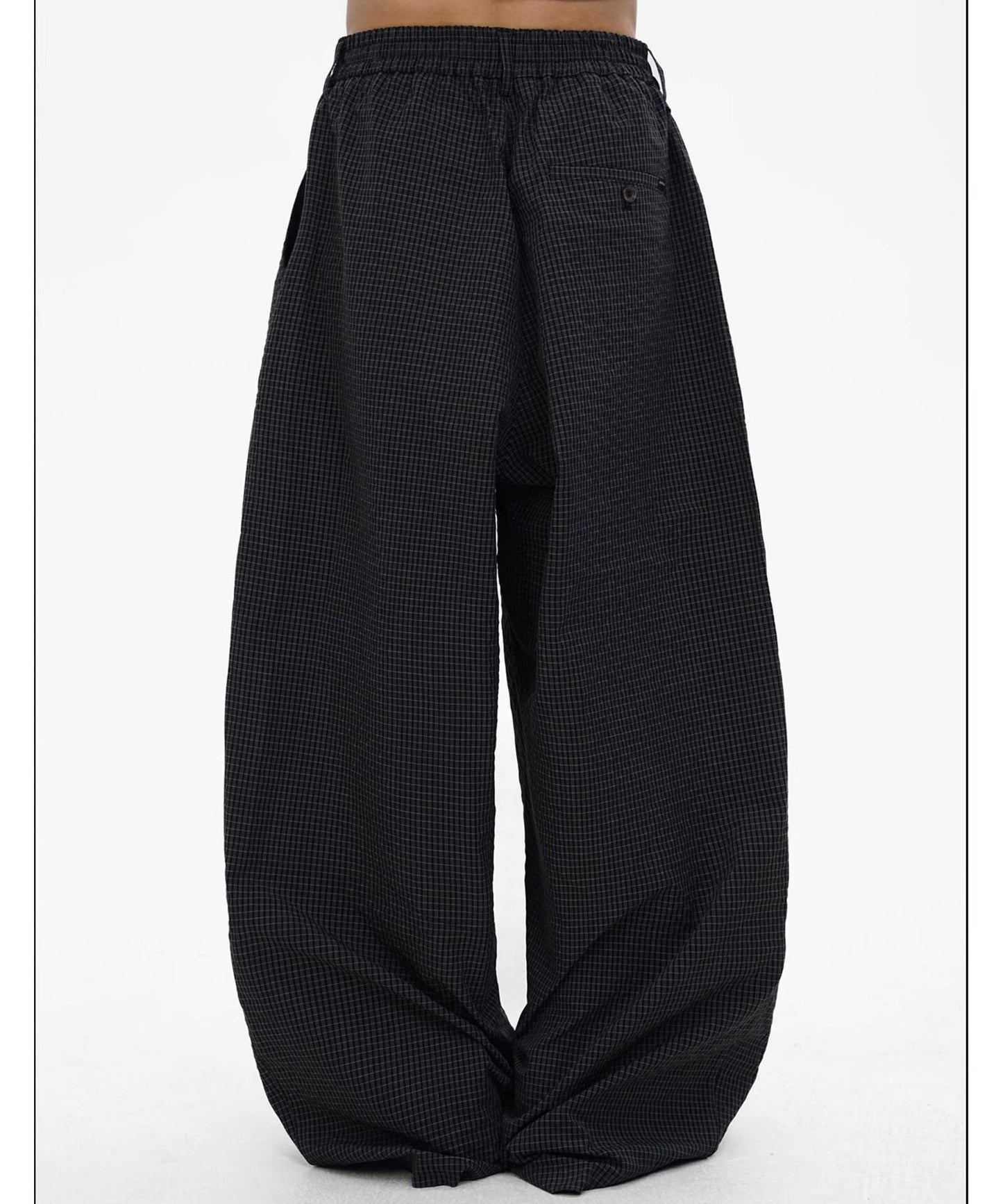 ルーズフィット ダブルプリーツ チェックパンツ XXK4365【MASONPRINCE】【2025SS】