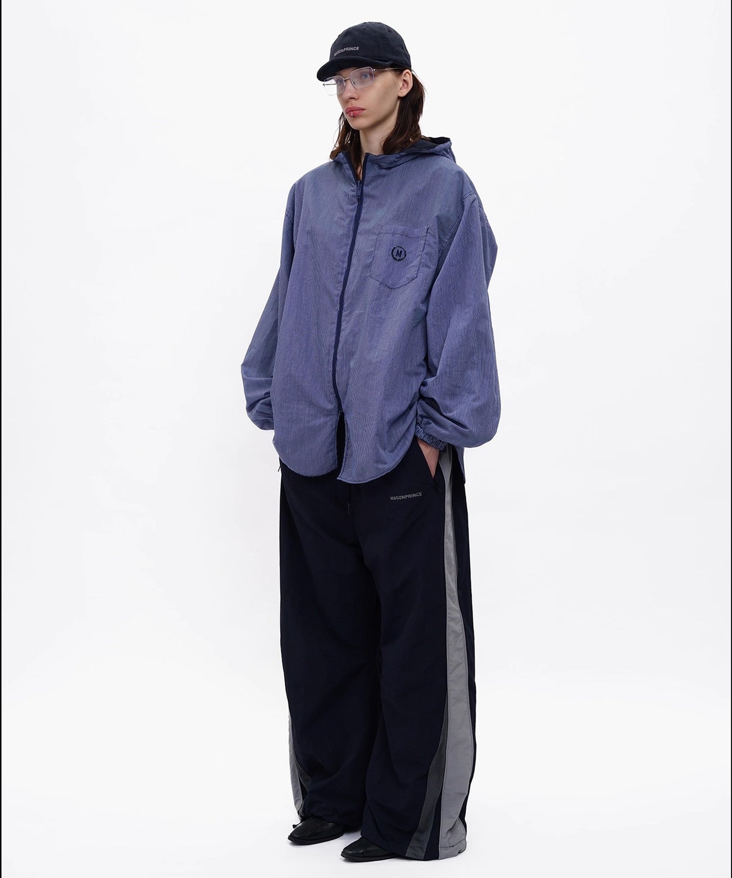 ルーズフィット サイドメッシュ トラックパンツ XXK4375【MASONPRINCE】【2025AW】