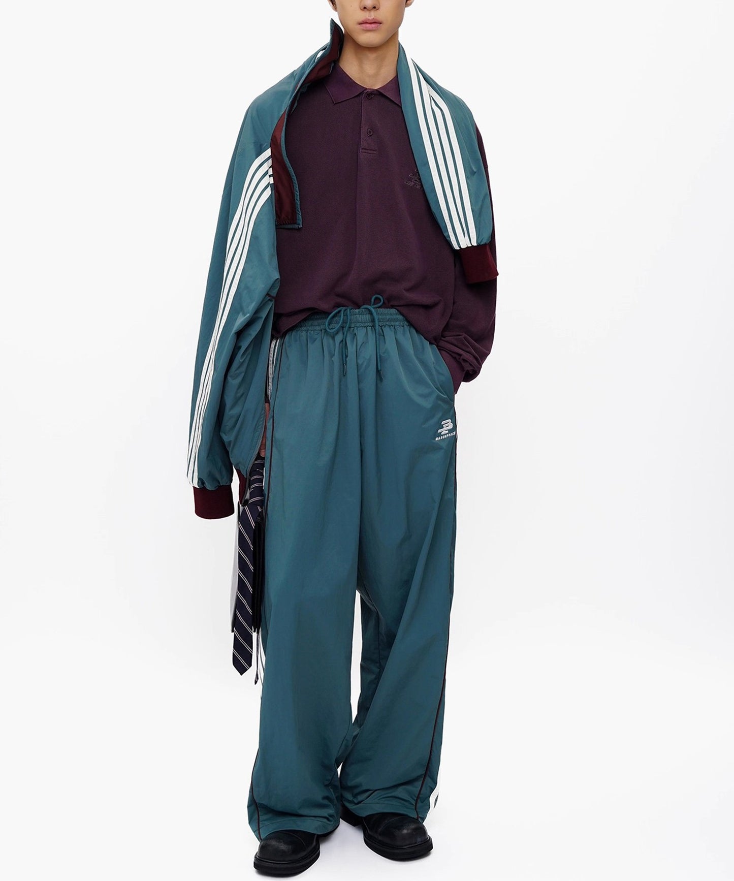 ルーズフィット サイドライン トラックパンツ XXK4376【MASONPRINCE】【2025AW】