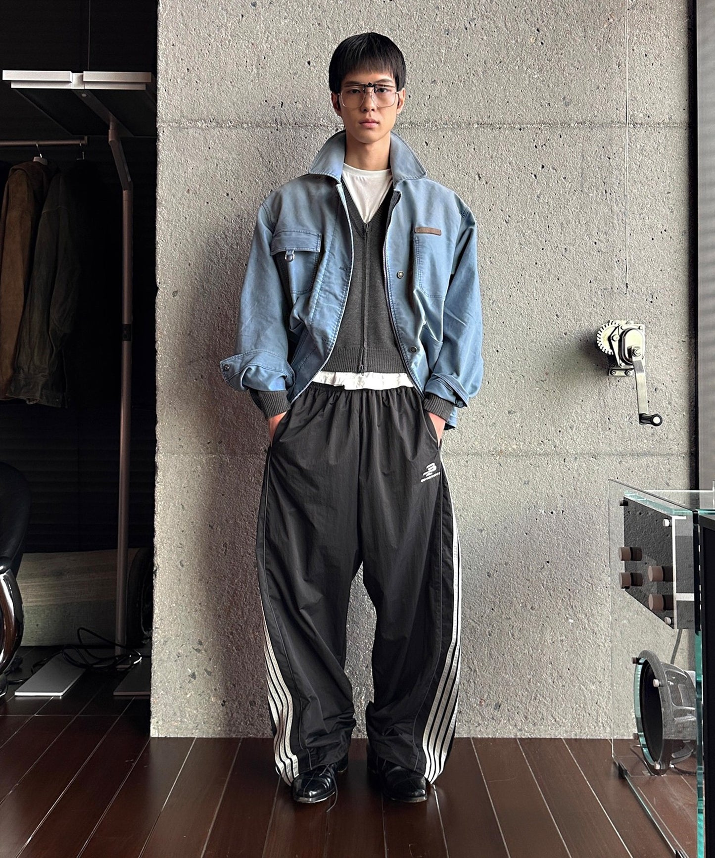 ルーズフィット サイドライン トラックパンツ XXK4376【MASONPRINCE】【2025AW】