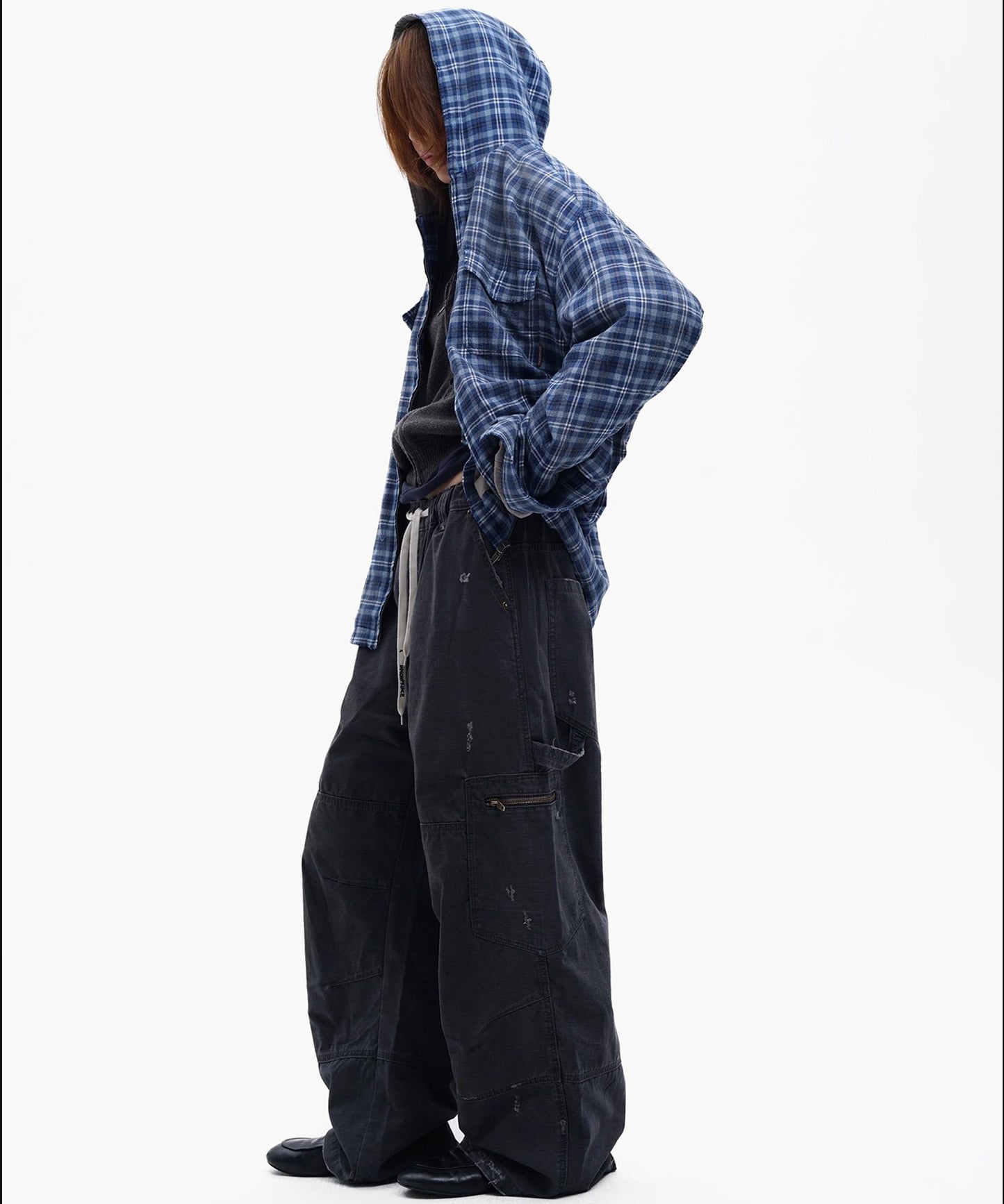 バギーシルエット ダメージ加工 カーゴパンツ XXK4382【MASONPRINCE】【2025AW】