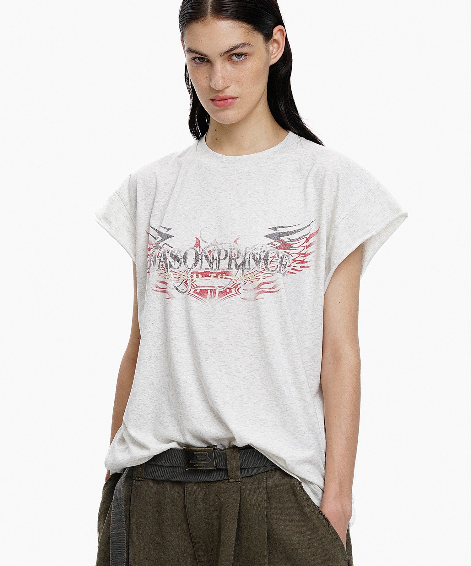 MASONPRINCE バンドT シャツ MASONPRINCE】オーバーサイズ バンドTシャツ（白） - メルカリ