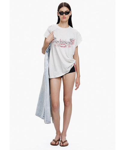 オーバーサイズ 両面プリント フライングスリーブ Tシャツ BX3096【MASONPRINCE】【2025SS】