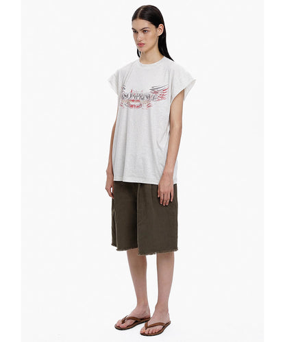 オーバーサイズ 両面プリント フライングスリーブ Tシャツ BX3096【MASONPRINCE】【2025SS】