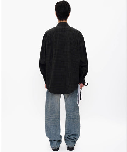 オーバーサイズ フェイクタイ チェック柄シャツ CS2181【MASONPRINCE】【2025AW】