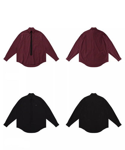 オーバーサイズ フェイクタイ チェック柄シャツ CS2181【MASONPRINCE】【2025AW】