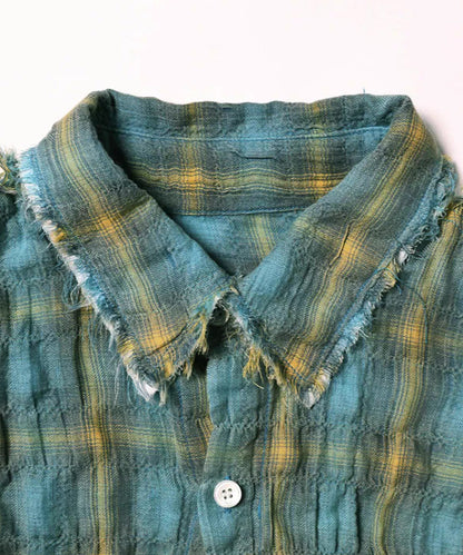 オーバーサイズ シワ加工 チェック柄 シャツ CS2183【MASONPRINCE】【2025AW】