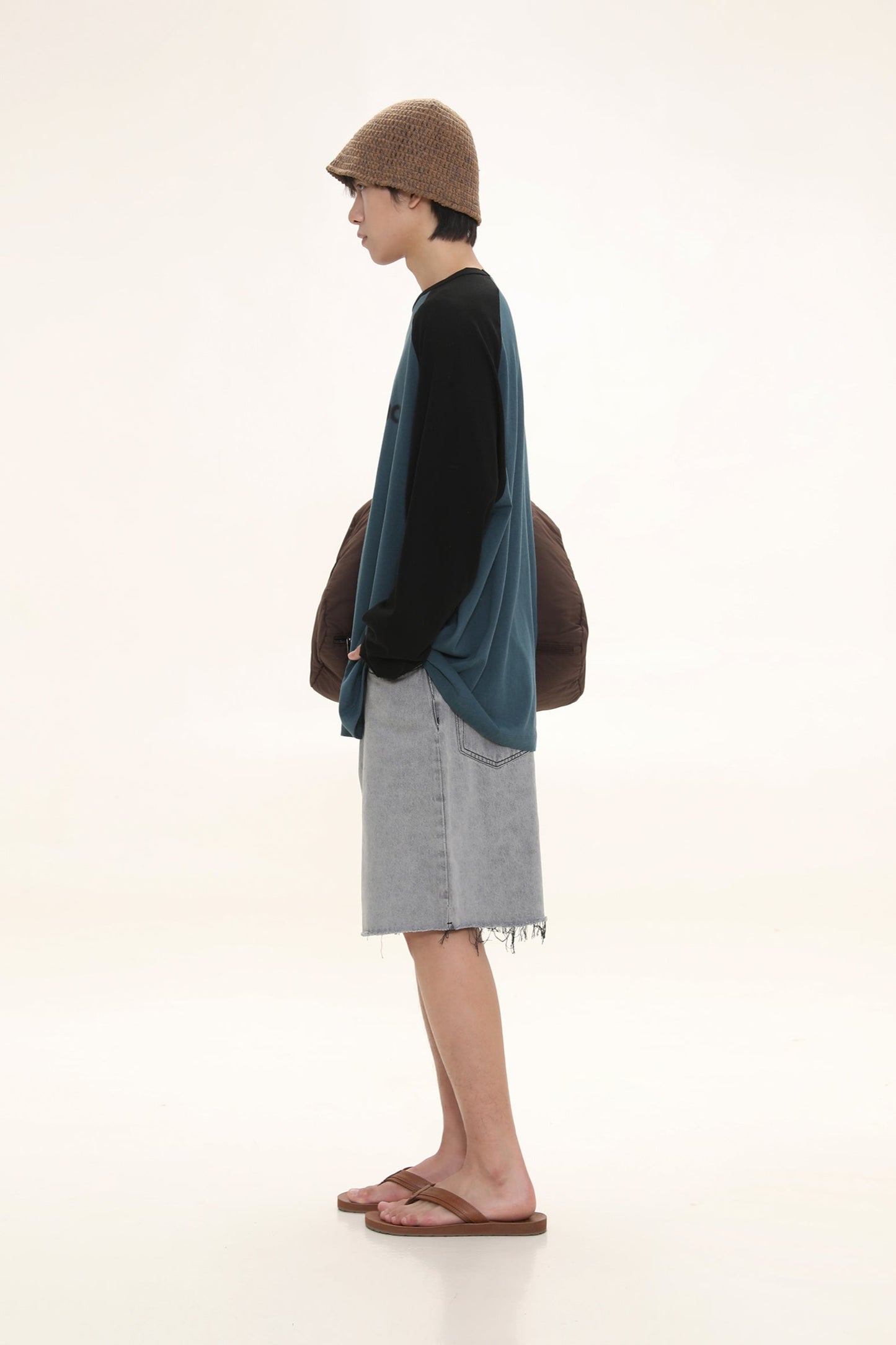 Oversized front logo raglan long TEE CT6064